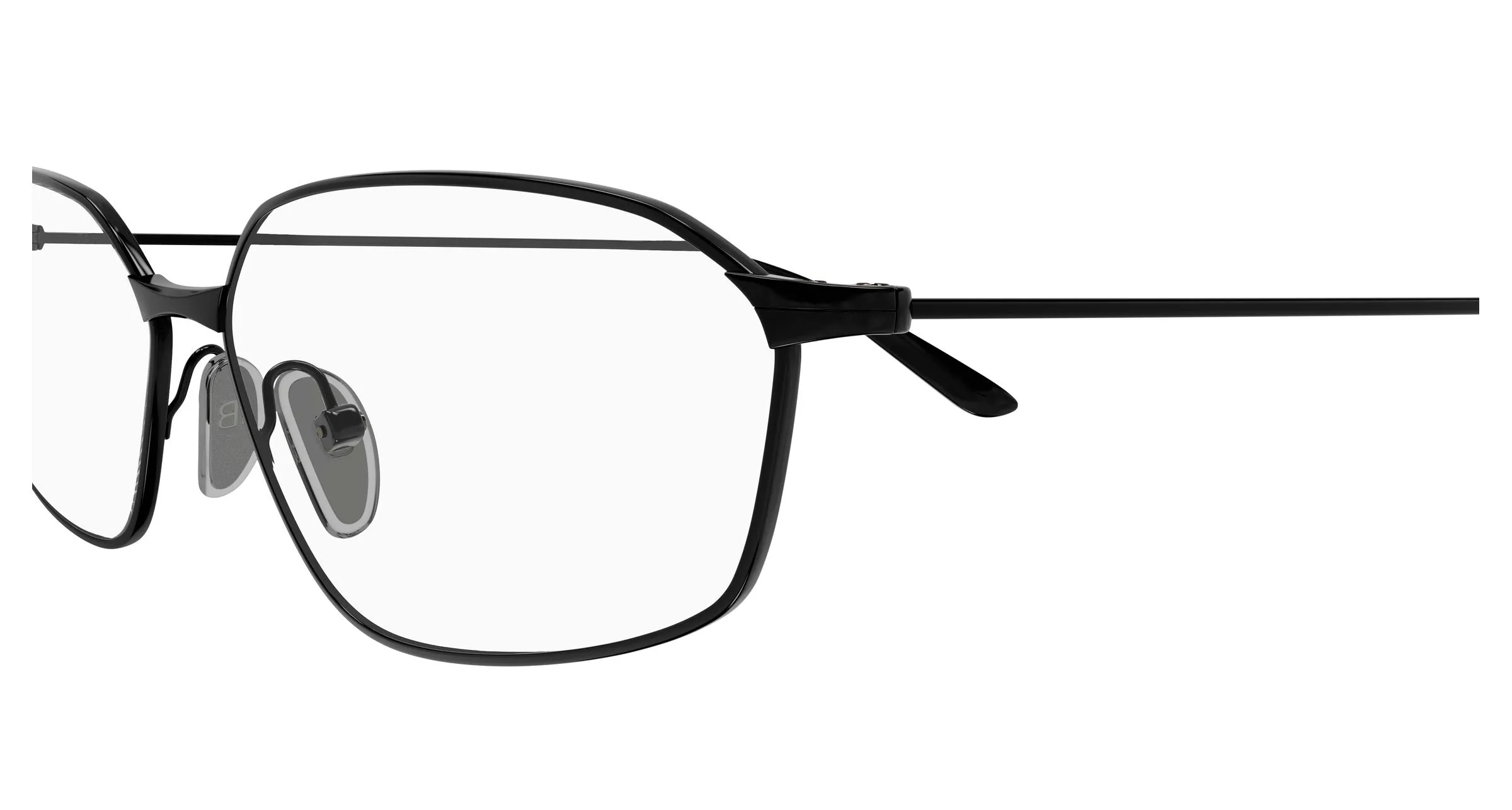 Balenciaga BB0453O 002 Montature da vista Acetato Nero Trasparente Geometrica - immagine 3