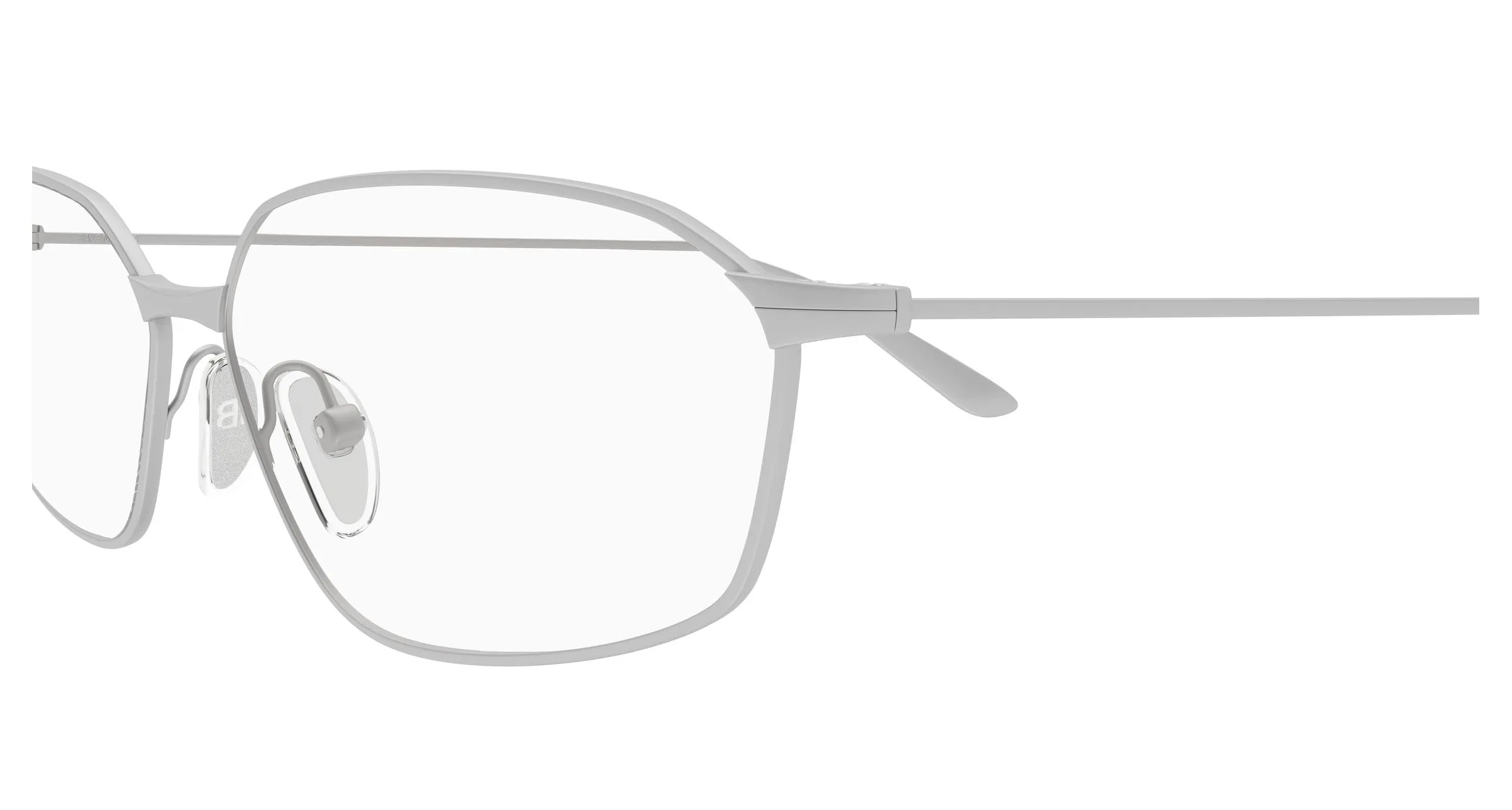 Balenciaga BB0453O 001 Montature da vista Acetato Rutenio Trasparente Geometrica - immagine 3