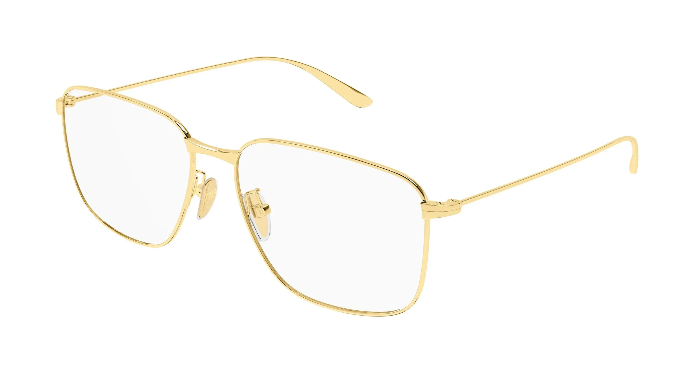 Balenciaga BB0452O 003 Montature da vista Acetato Oro Trasparente Squadrata - immagine 1