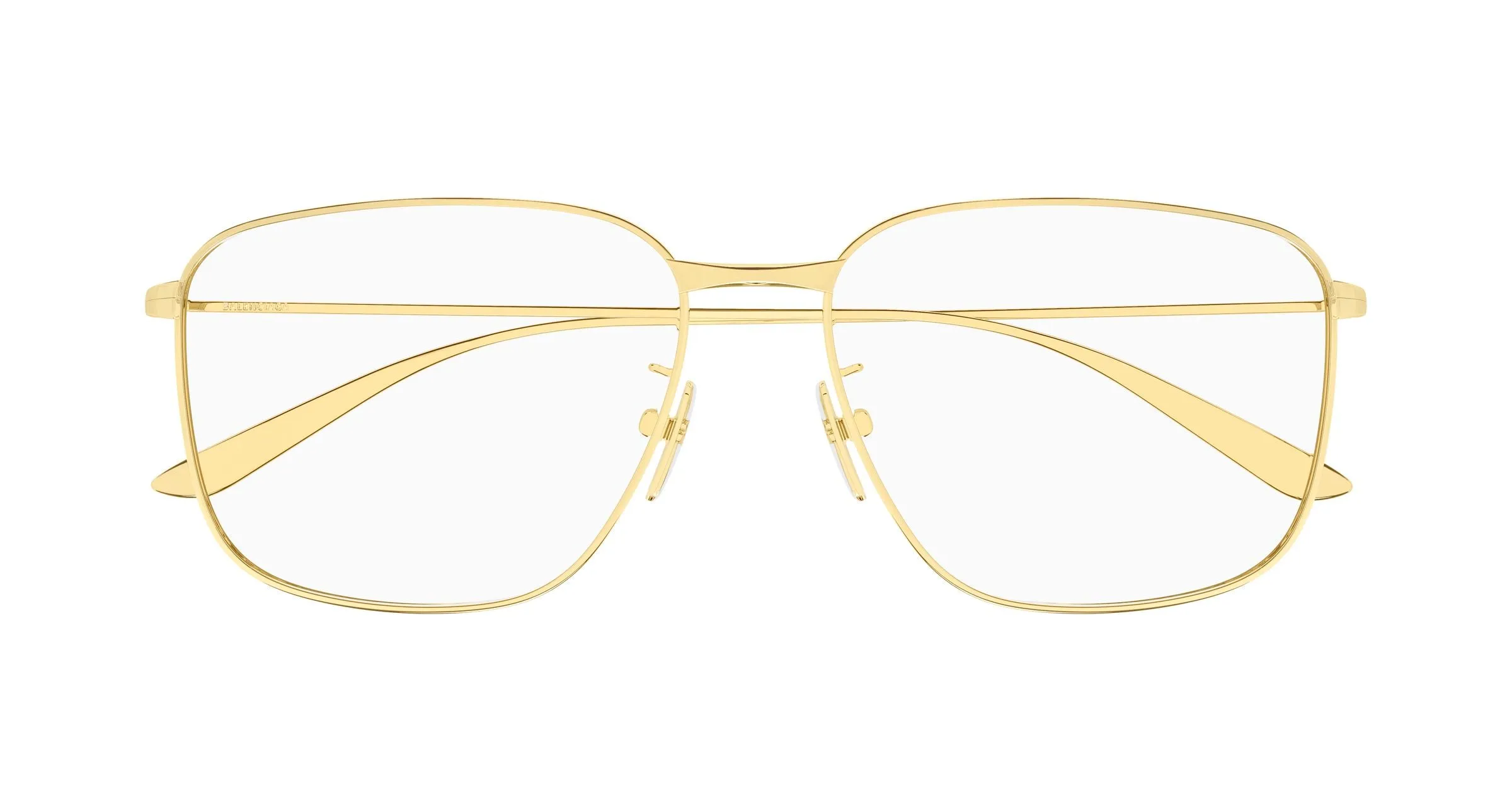 Balenciaga BB0452O 003 Montature da vista Acetato Oro Trasparente Squadrata - immagine 2