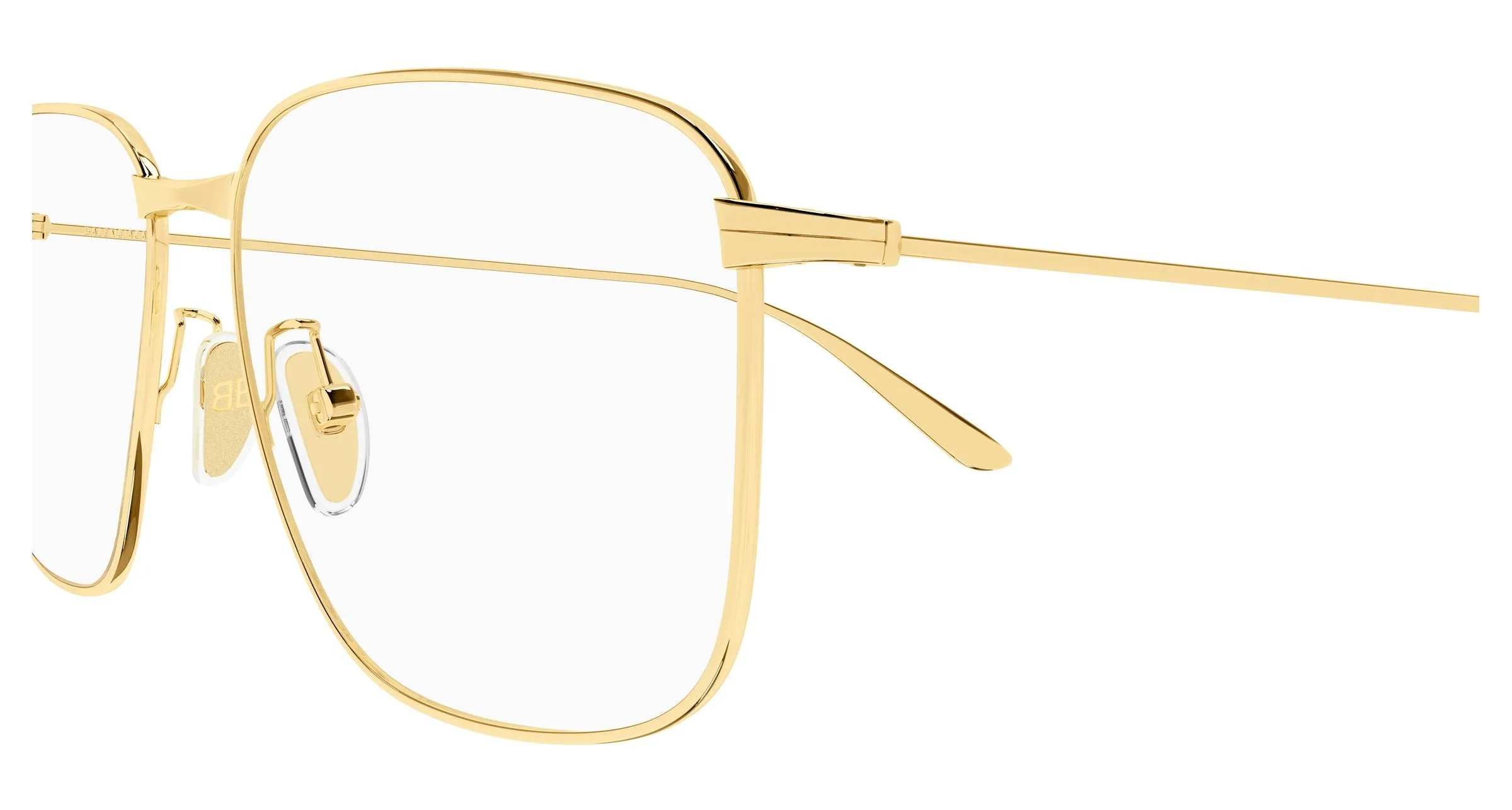 Balenciaga BB0452O 003 Montature da vista Acetato Oro Trasparente Squadrata - immagine 3