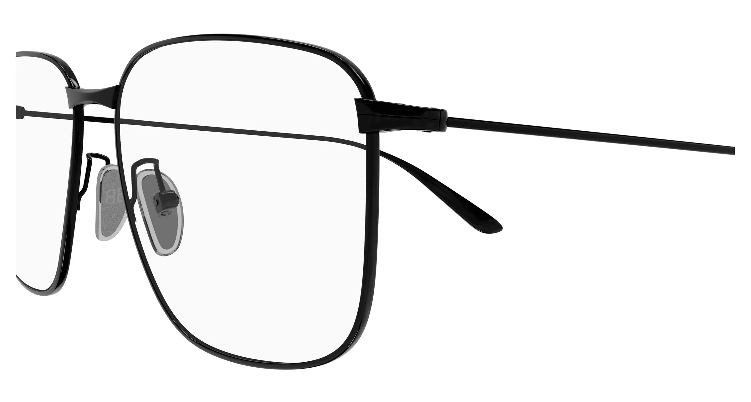 Balenciaga BB0452O 002 Montature da vista Acetato Nero Trasparente Squadrata - immagine 3
