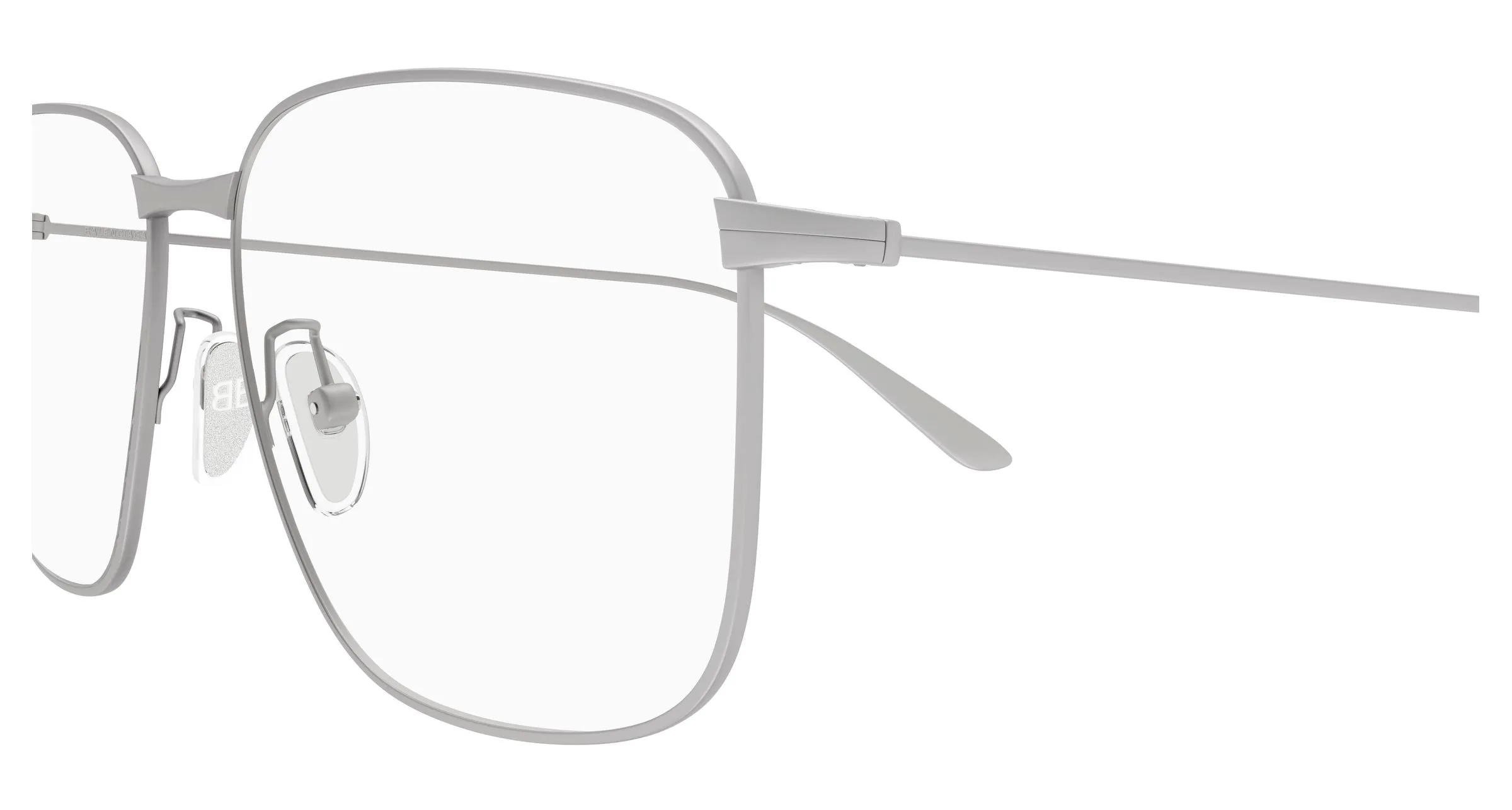Balenciaga BB0452O 001 Montature da vista Acetato Rutenio Trasparente Squadrata - immagine 3
