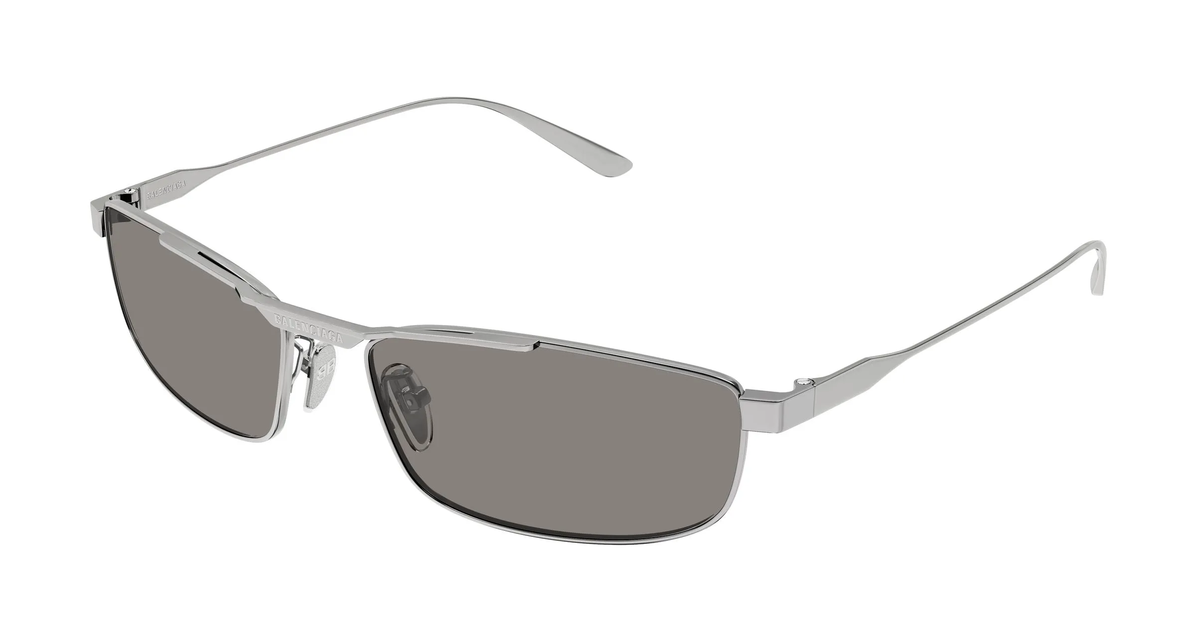Balenciaga BB0451S 003 Occhiali da sole Acetato Rutenio Grigio Squadrata - immagine 1