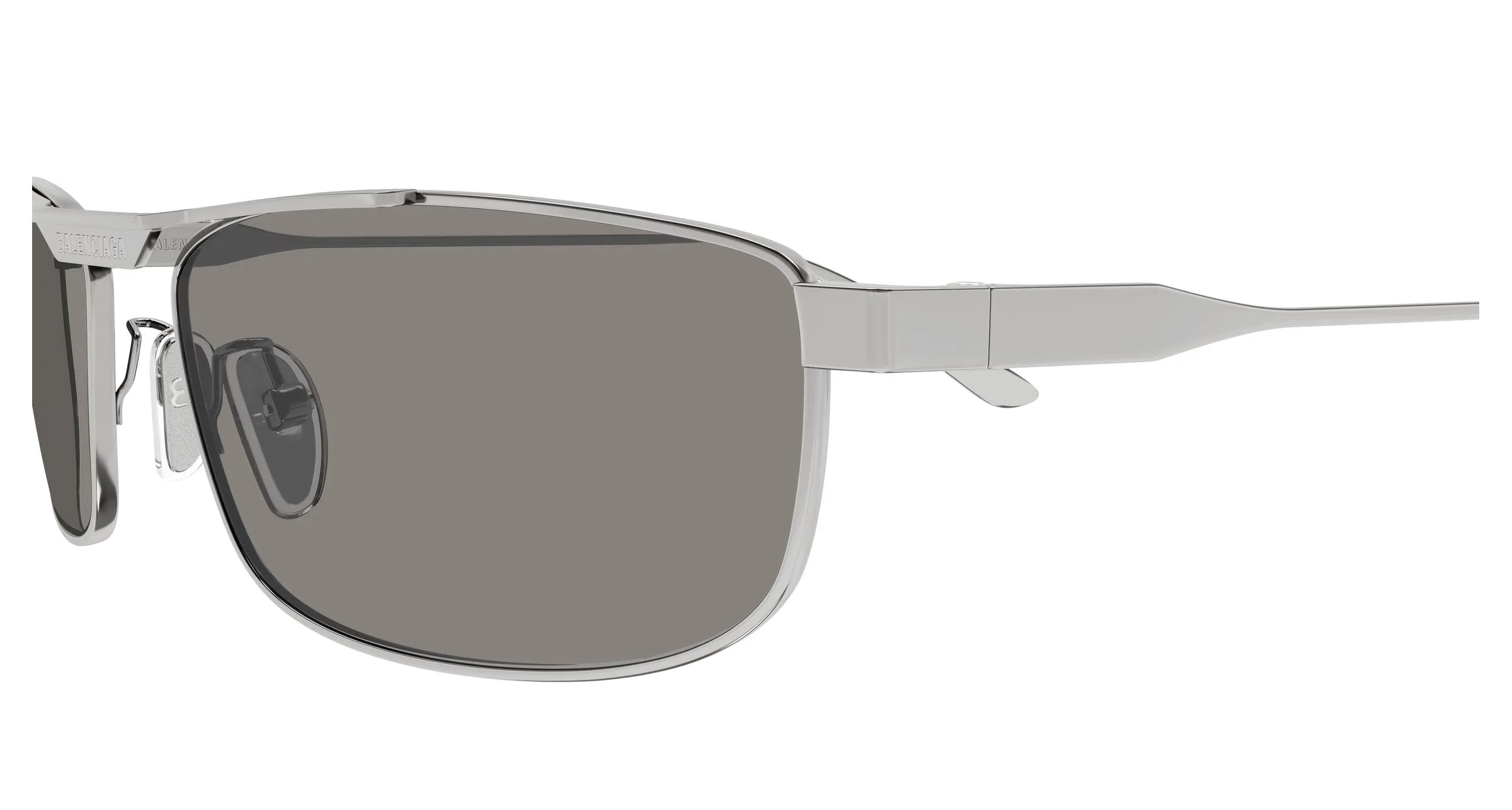 Balenciaga BB0451S 003 Occhiali da sole Acetato Rutenio Grigio Squadrata - immagine 3