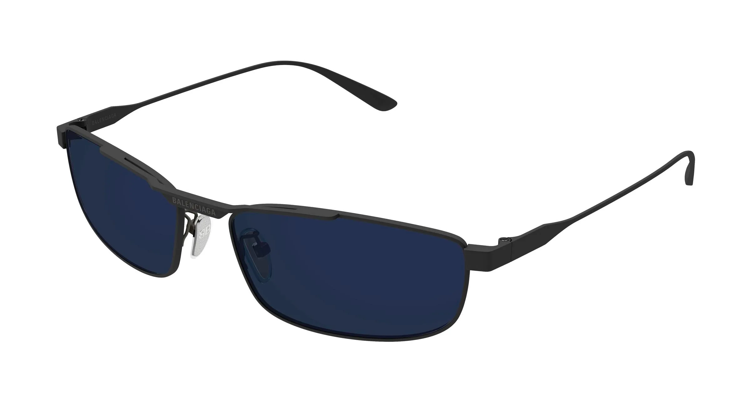 Balenciaga BB0451S 002 Occhiali da sole Acetato Grigio Blu Squadrata - immagine 1