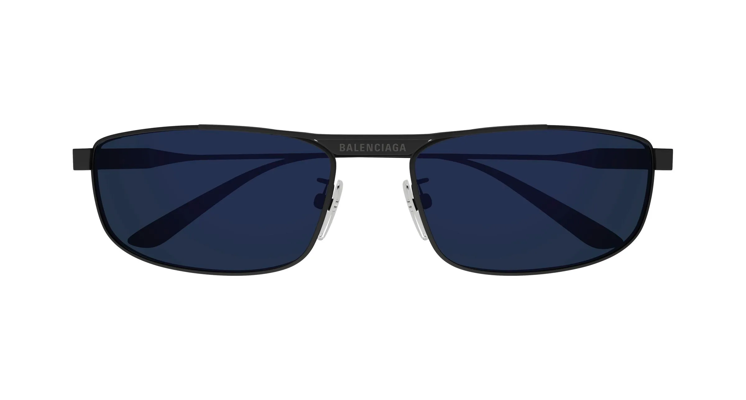 Balenciaga BB0451S 002 Occhiali da sole Acetato Grigio Blu Squadrata - immagine 2