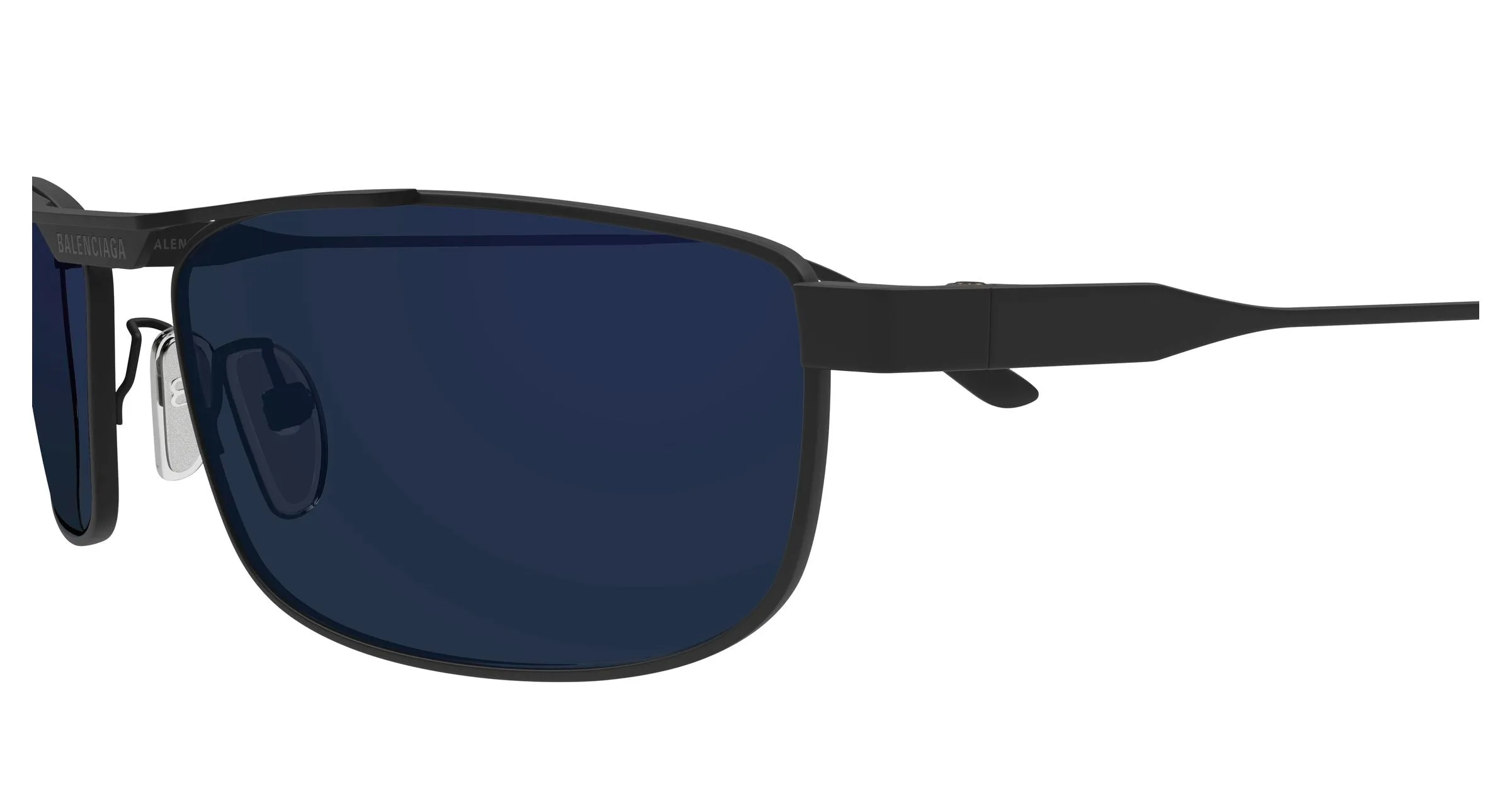 Balenciaga BB0451S 002 Occhiali da sole Acetato Grigio Blu Squadrata - immagine 3