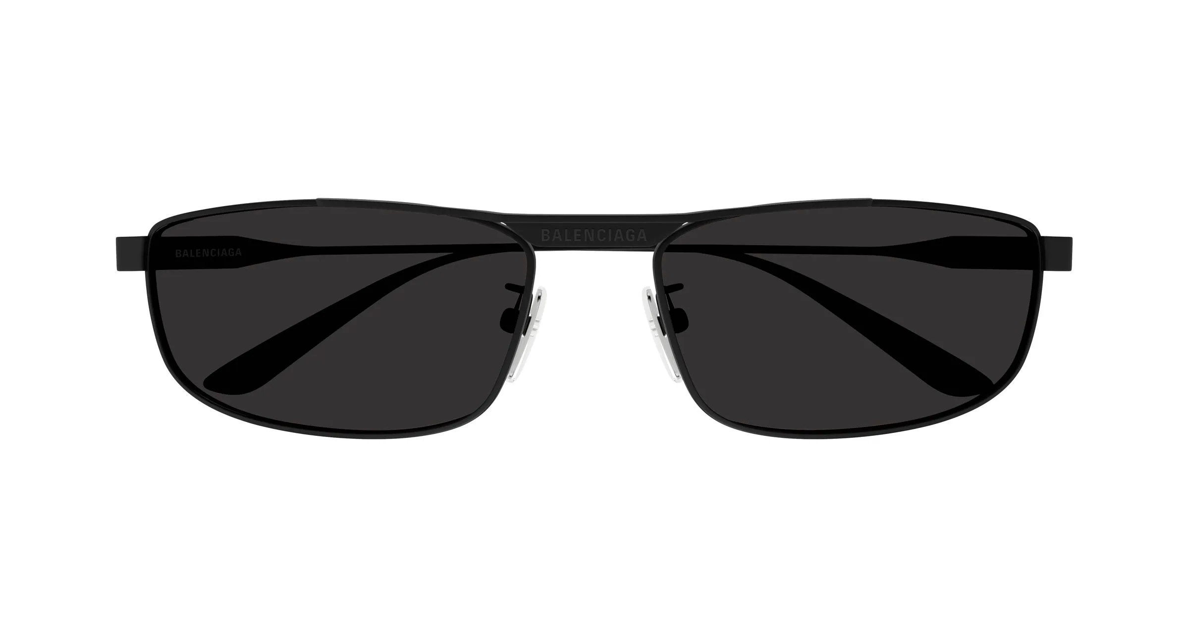 Balenciaga BB0451S 001 Occhiali da sole Acetato Nero Grigio Squadrata - immagine 2
