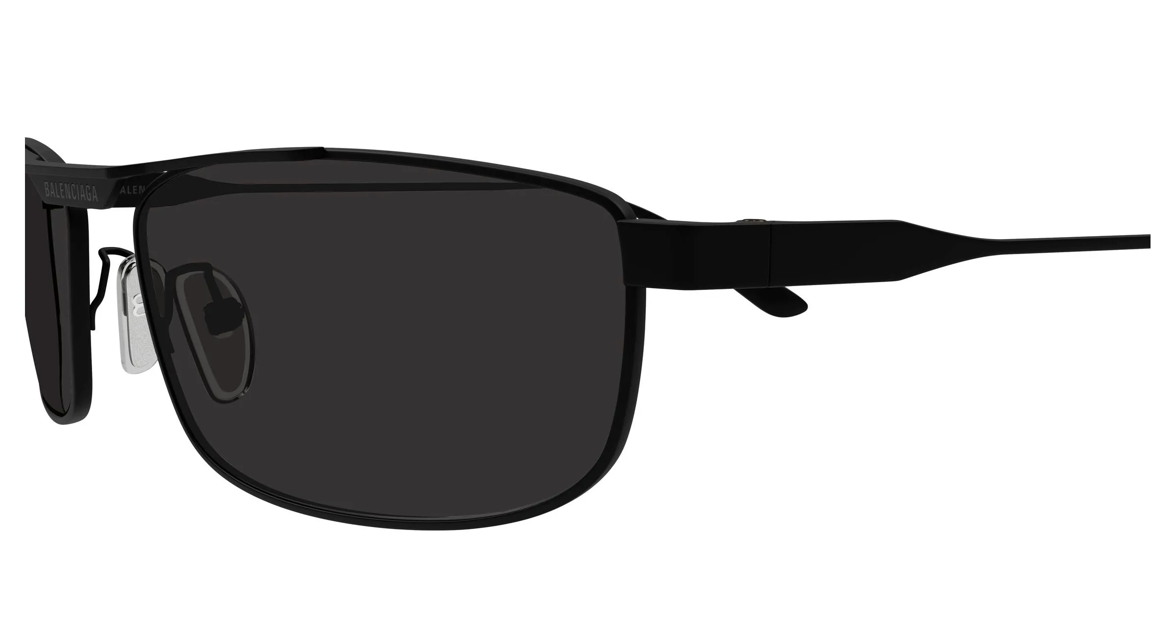 Balenciaga BB0451S 001 Occhiali da sole Acetato Nero Grigio Squadrata - immagine 3
