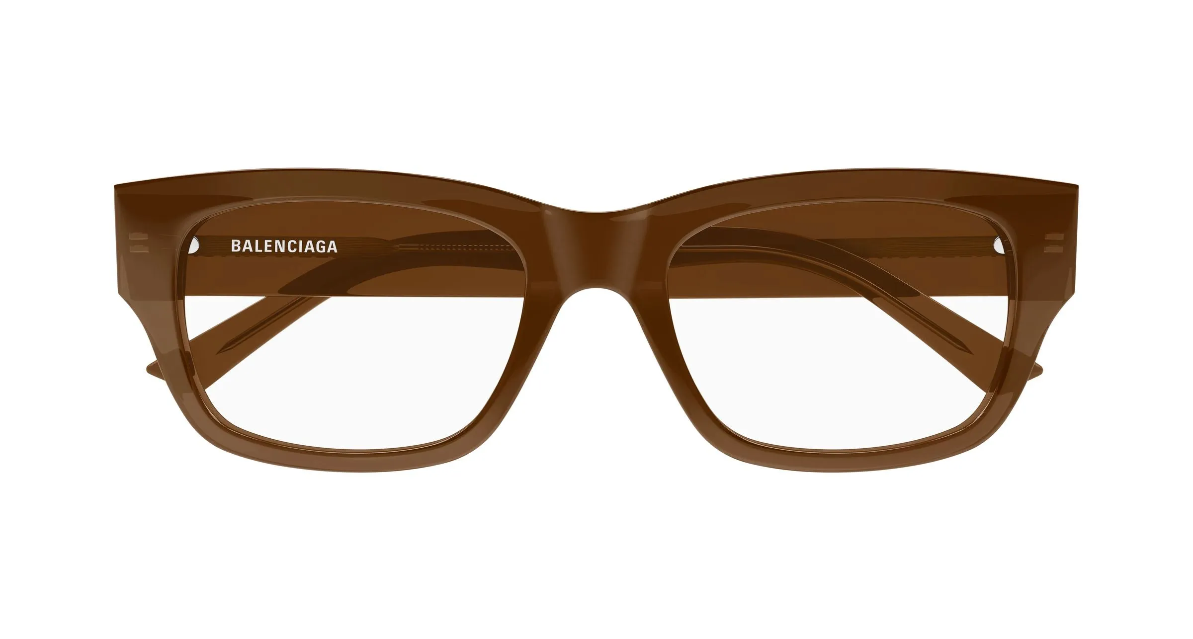 Balenciaga BB0450O 005 Montature da vista Acetato Marrone Trasparente Squadrata - immagine 2