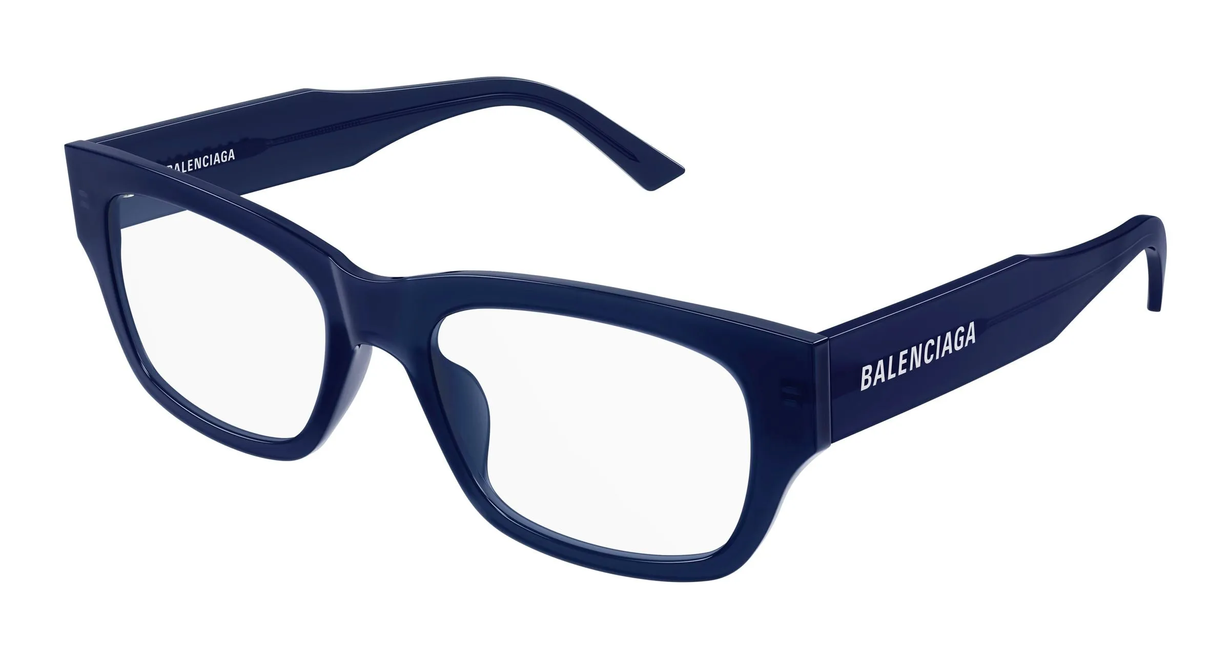 Balenciaga BB0450O 004 Montature da vista Acetato Blu Trasparente Squadrata - immagine 1