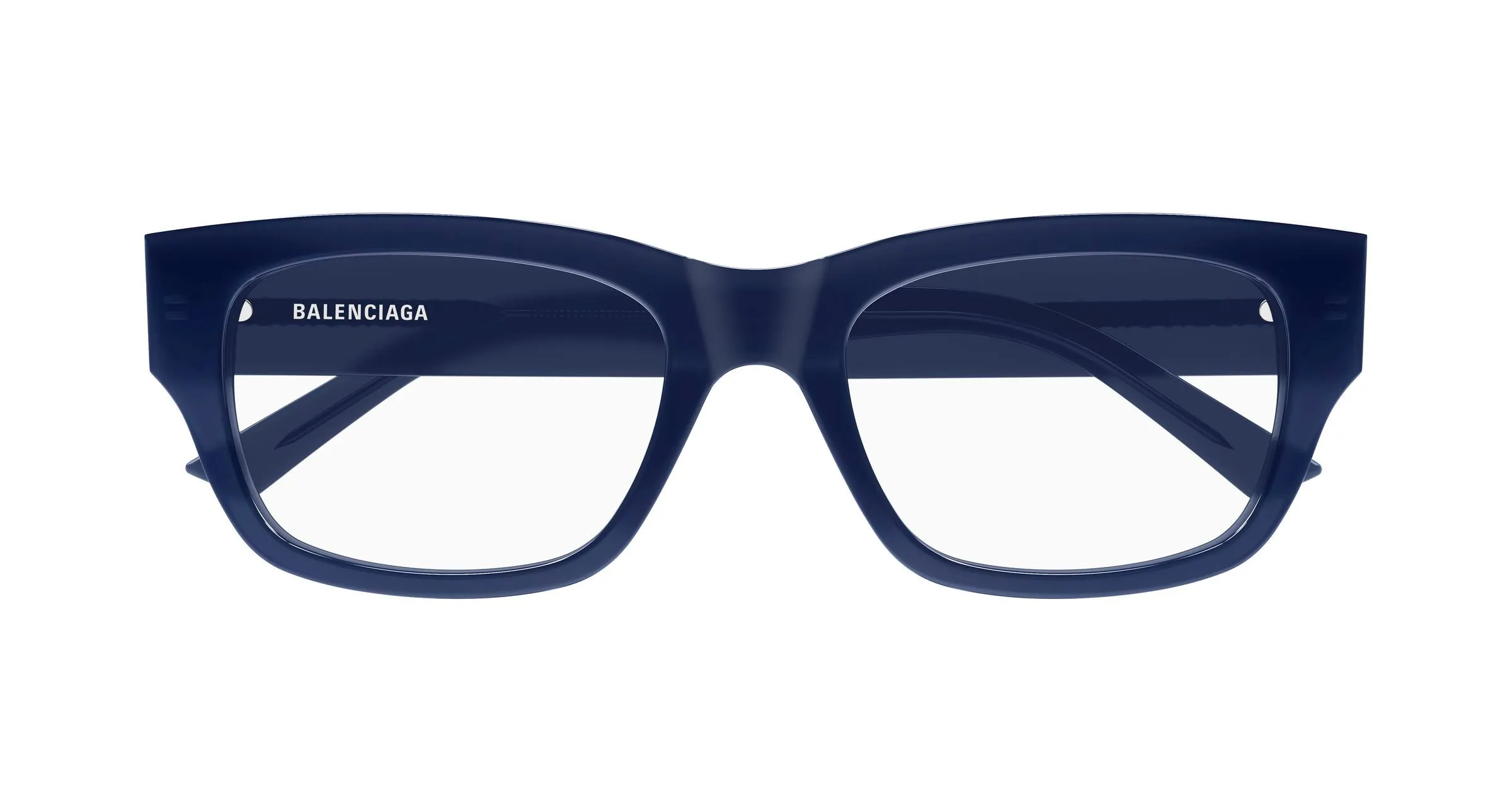 Balenciaga BB0450O 004 Montature da vista Acetato Blu Trasparente Squadrata - immagine 2