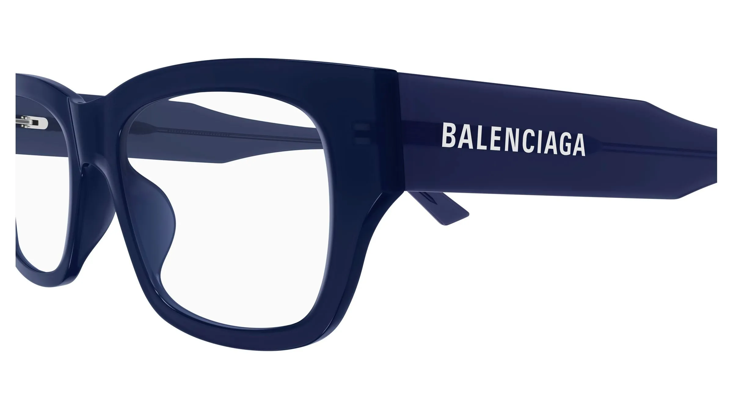 Balenciaga BB0450O 004 Montature da vista Acetato Blu Trasparente Squadrata - immagine 3