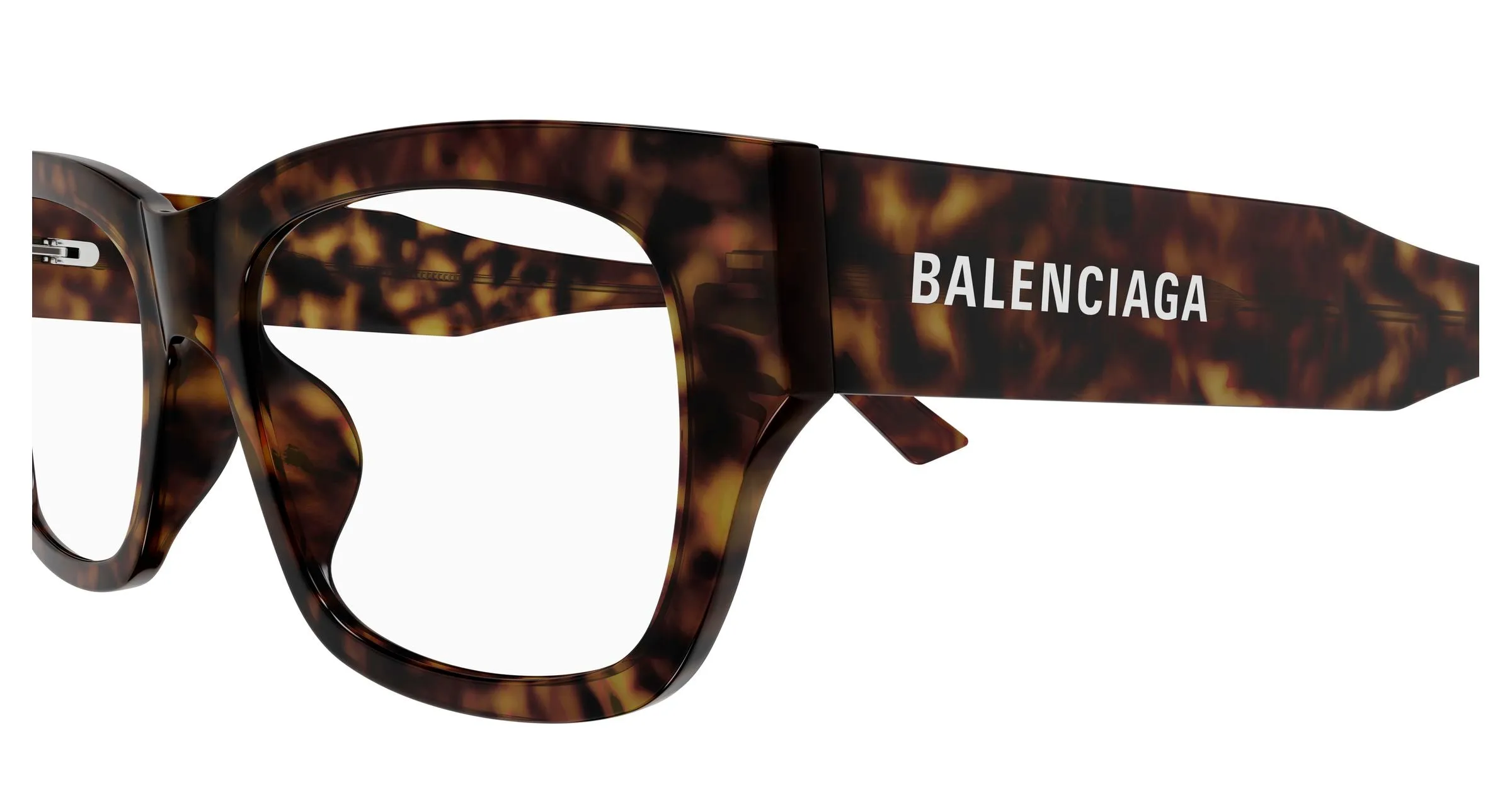 Balenciaga BB0450O 002 Montature da vista Acetato Havana Trasparente Squadrata - immagine 3