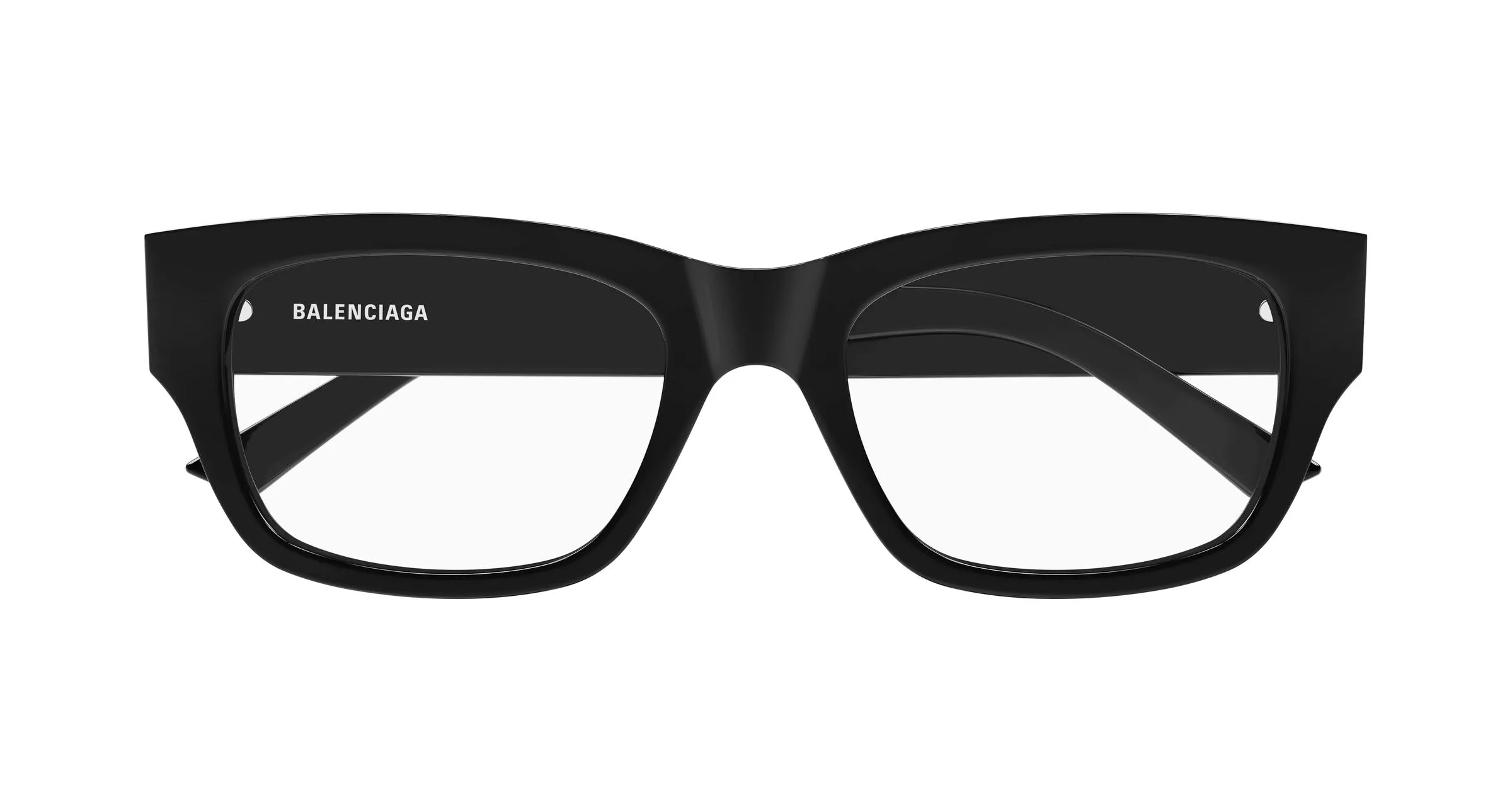 Balenciaga BB0450O 001 Montature da vista Acetato Nero Trasparente Squadrata - immagine 2