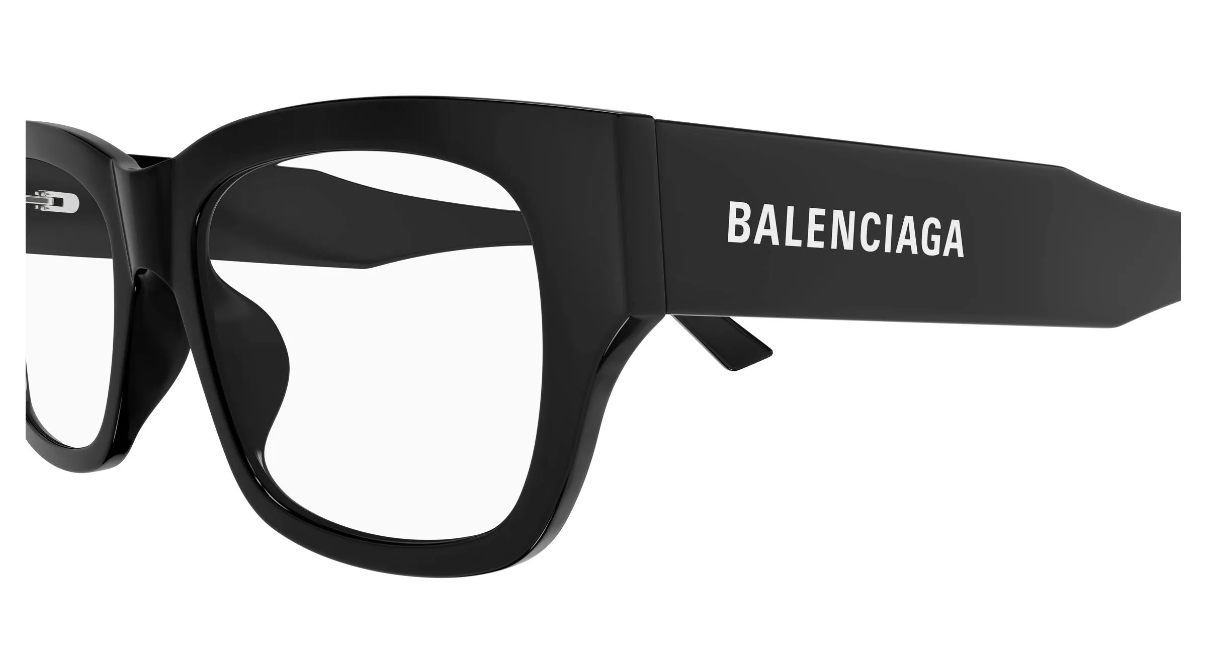 Balenciaga BB0450O 001 Montature da vista Acetato Nero Trasparente Squadrata - immagine 3