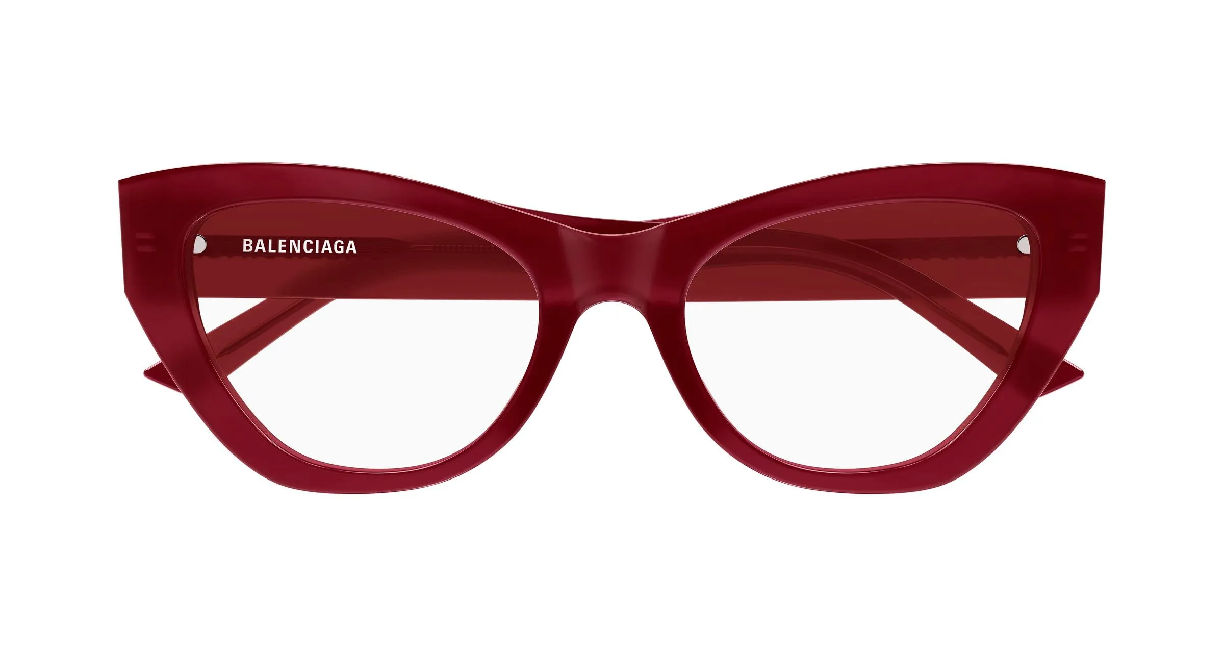 Balenciaga BB0449O 010 Montature da vista Acetato Bordeaux Trasparente Cat Eye - immagine 2
