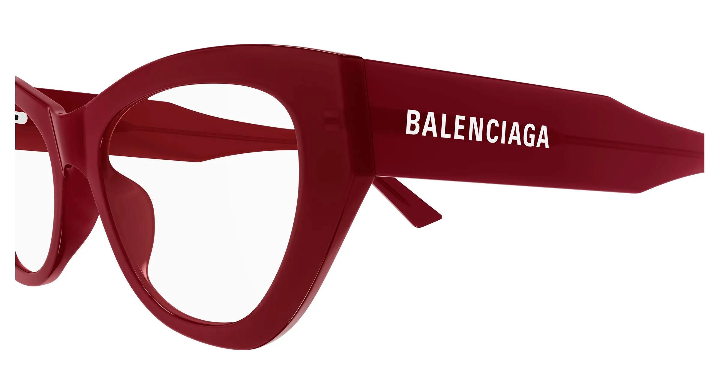 Balenciaga BB0449O 005 Montature da vista Acetato Bordeaux Trasparente Cat Eye - immagine 3