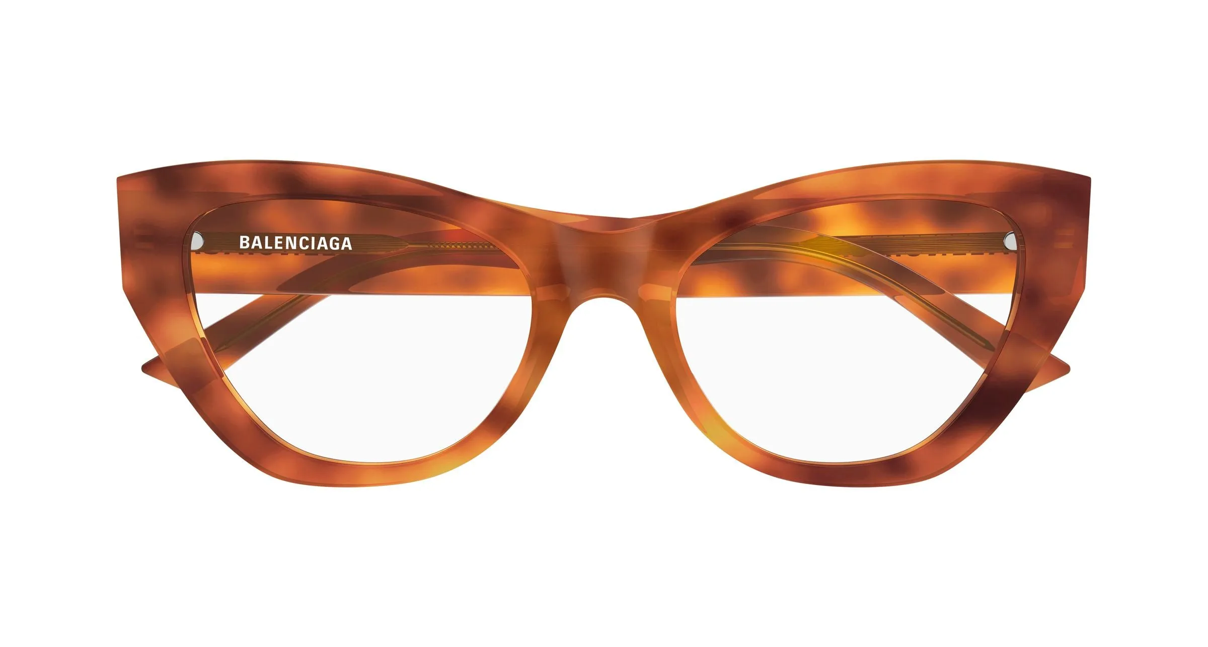 Balenciaga BB0449O 003 Montature da vista Acetato Havana Trasparente Cat Eye - immagine 2