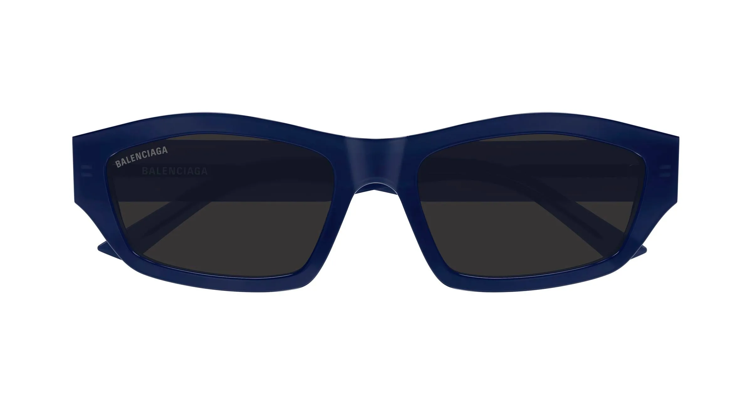 Balenciaga BB0448SK 004 Occhiali da sole Acetato Blu Grigio Geometrica - immagine 2