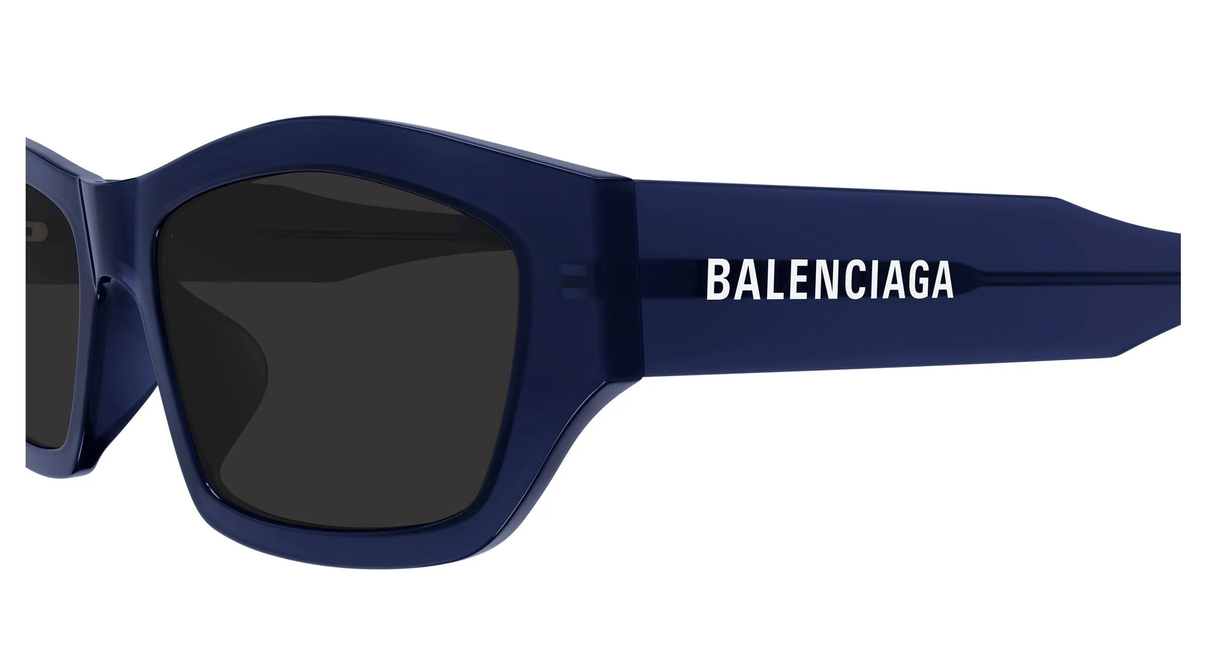 Balenciaga BB0448SK 004 Occhiali da sole Acetato Blu Grigio Geometrica - immagine 3