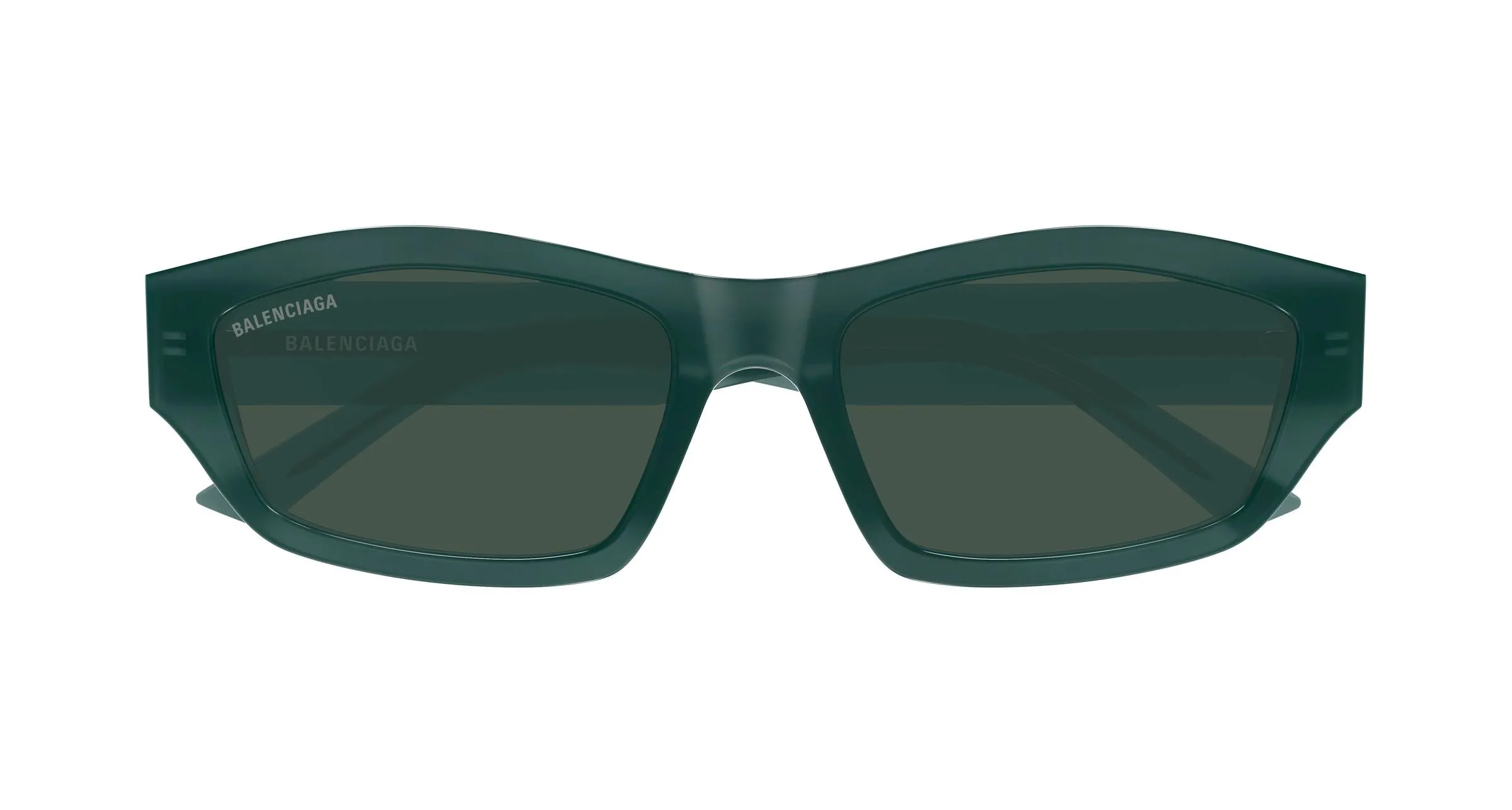 Balenciaga BB0448SK 003 Occhiali da sole Acetato Verde Verde Geometrica - immagine 2