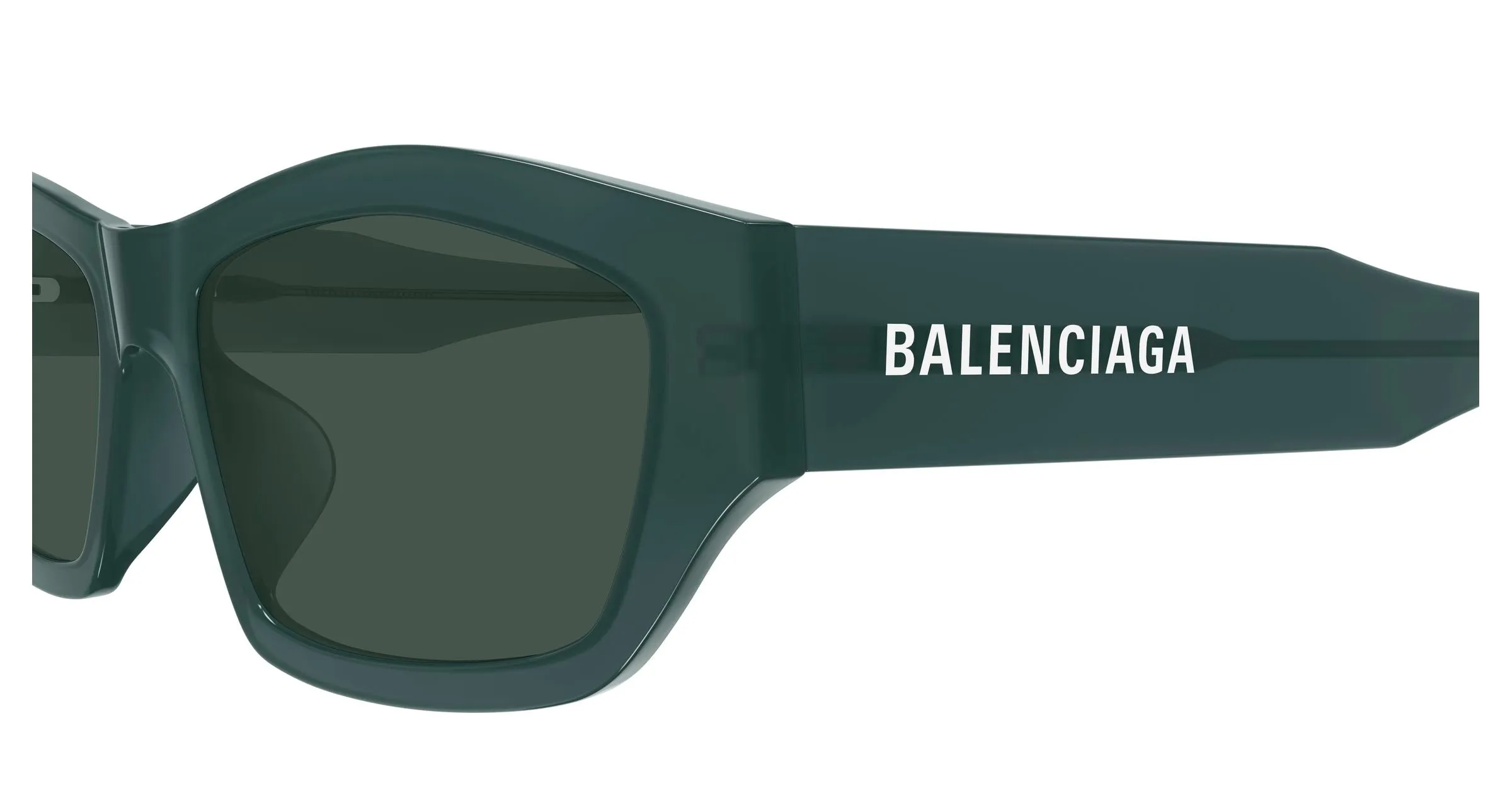 Balenciaga BB0448SK 003 Occhiali da sole Acetato Verde Verde Geometrica - immagine 3