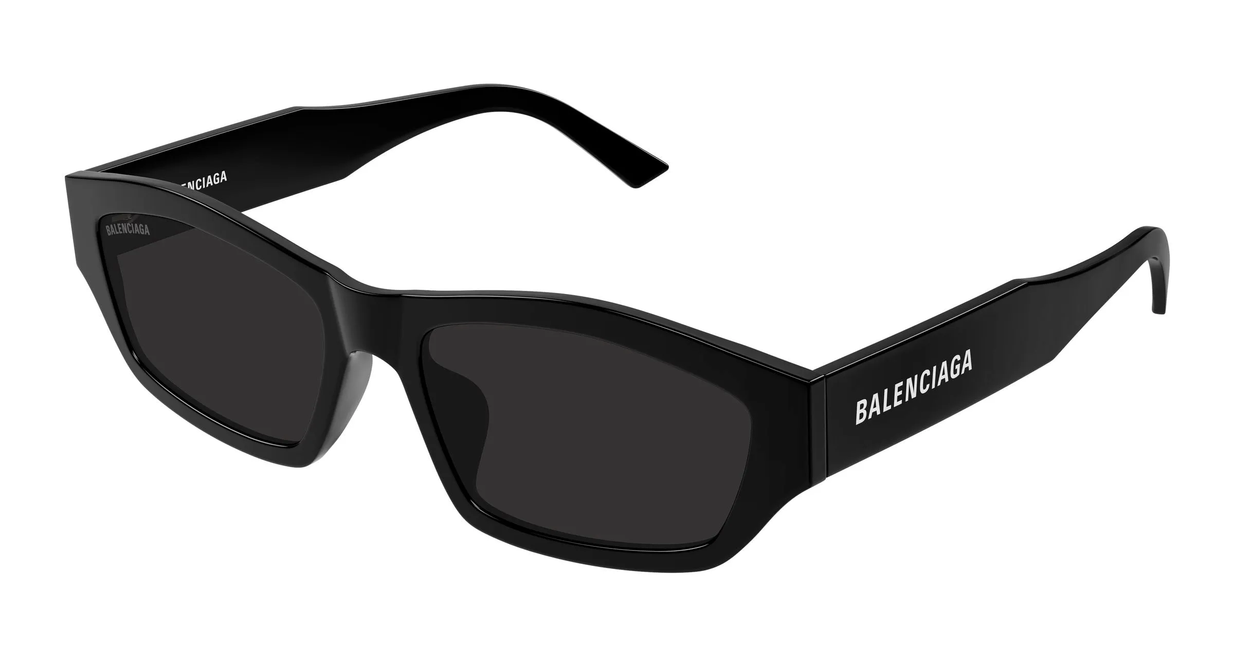 Balenciaga BB0448SK 001 Occhiali da sole Acetato Nero Grigio Geometrica - immagine 1
