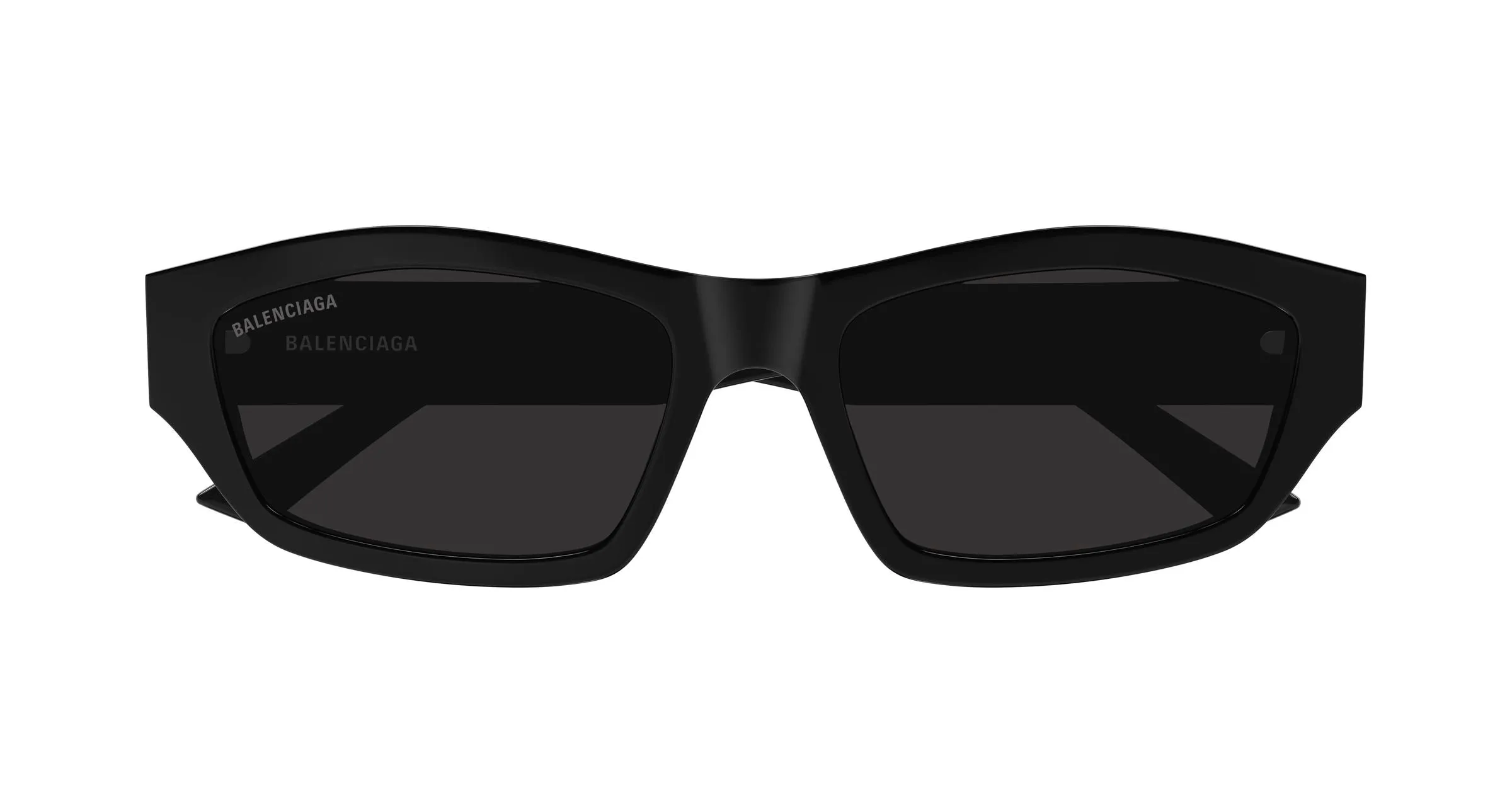 Balenciaga BB0448SK 001 Occhiali da sole Acetato Nero Grigio Geometrica - immagine 2