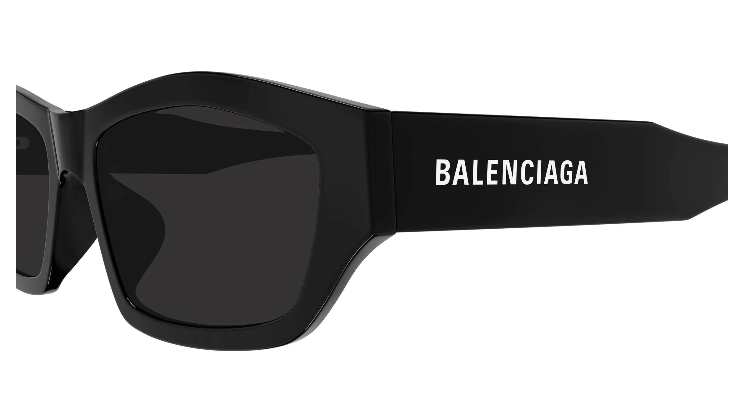 Balenciaga BB0448SK 001 Occhiali da sole Acetato Nero Grigio Geometrica - immagine 3