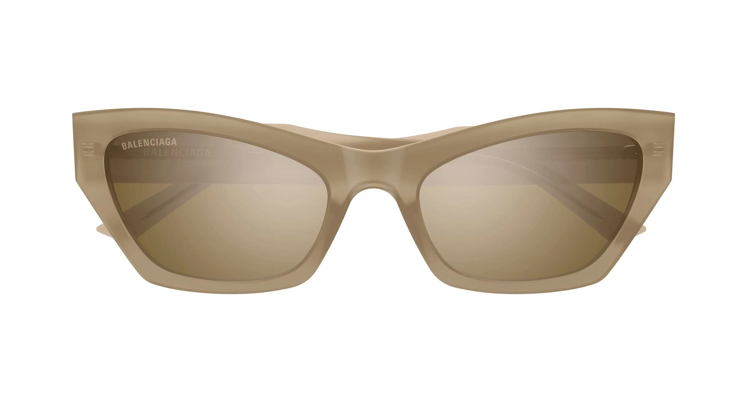 Balenciaga BB0447S 004 Occhiali da sole Acetato Beige Marrone Cat Eye - immagine 2