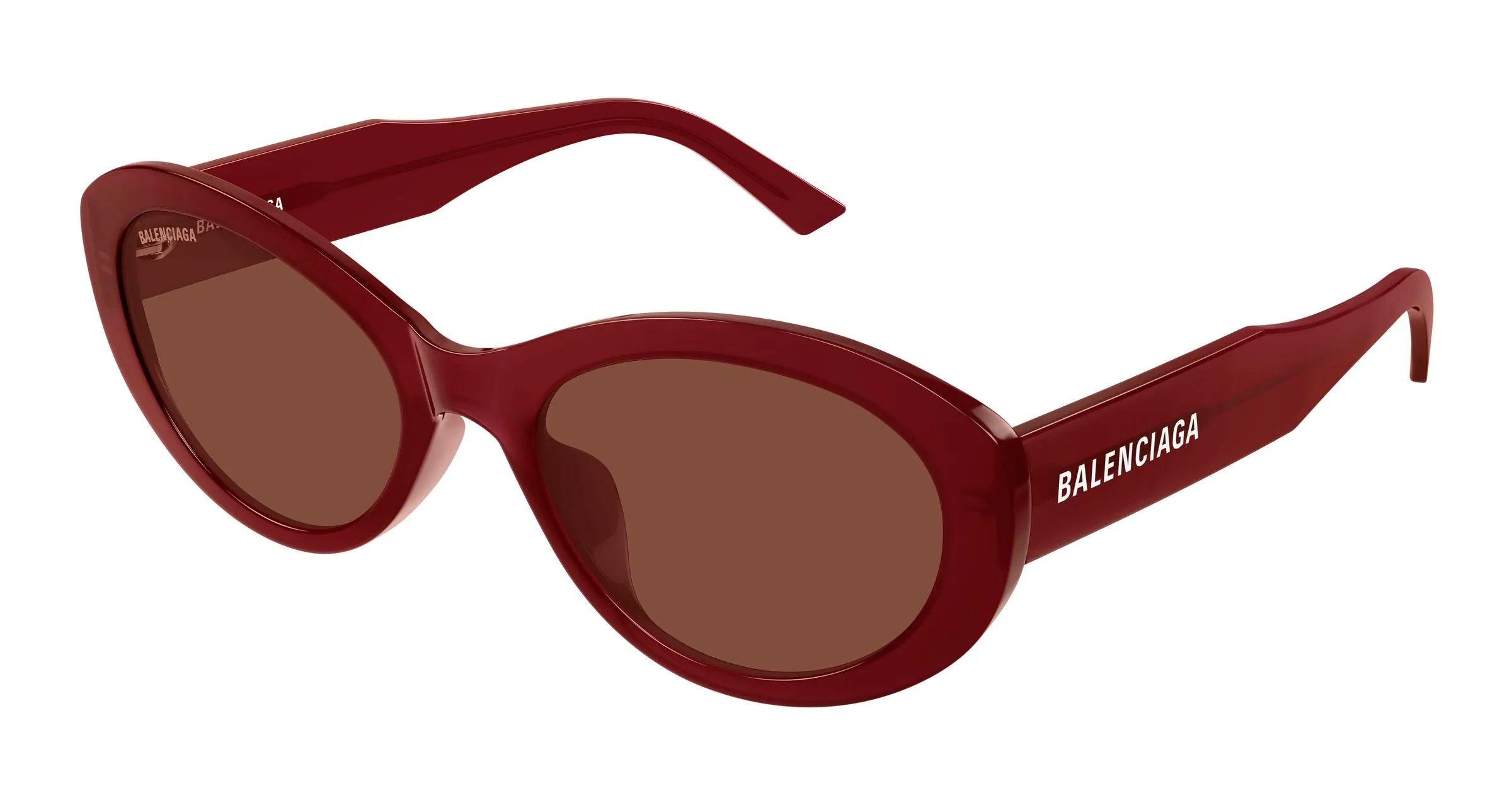 Balenciaga BB0446S 005 Occhiali da sole Acetato Bordeaux Rosso Rotonda - immagine 1