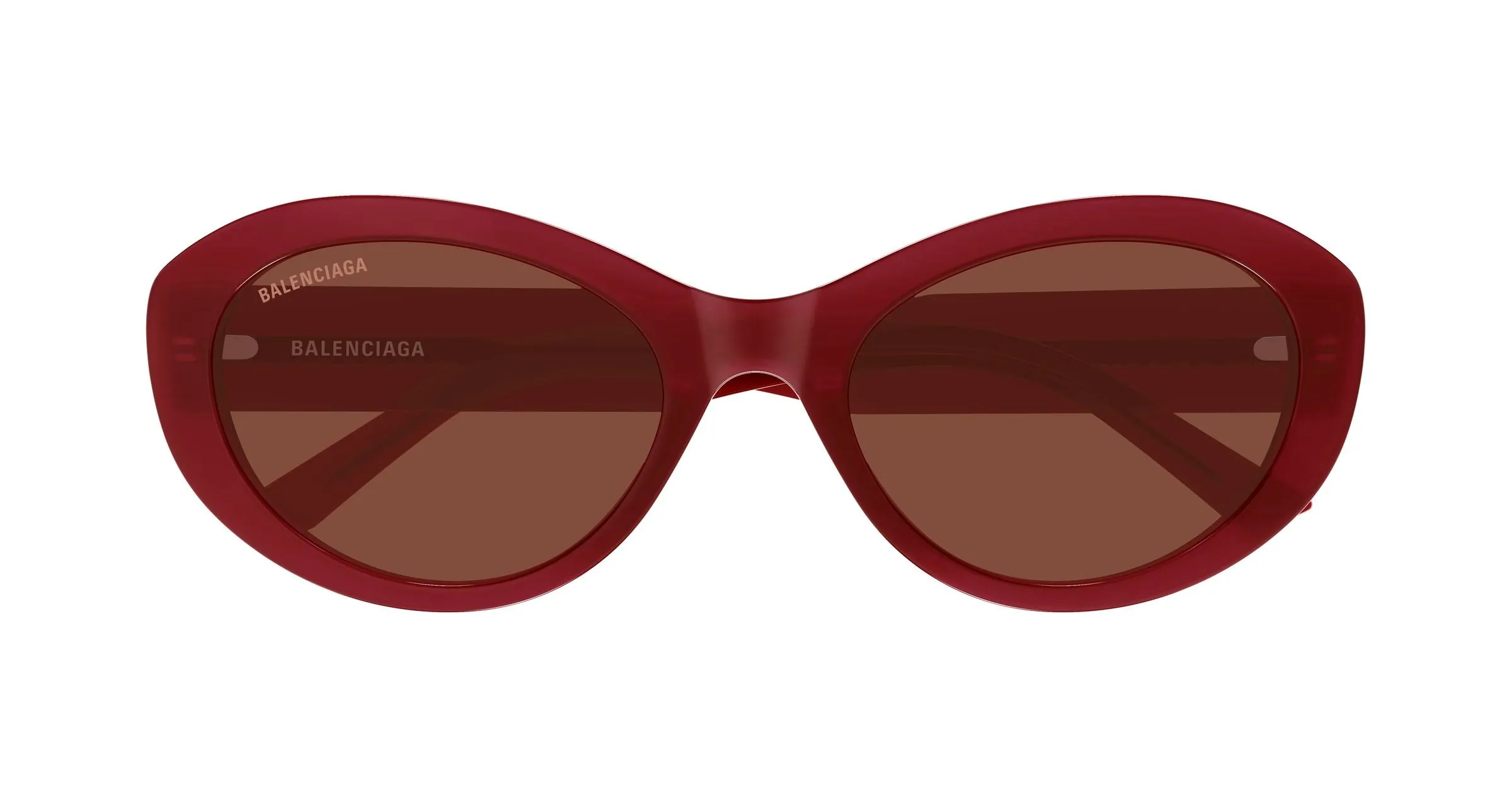 Balenciaga BB0446S 005 Occhiali da sole Acetato Bordeaux Rosso Rotonda - immagine 2