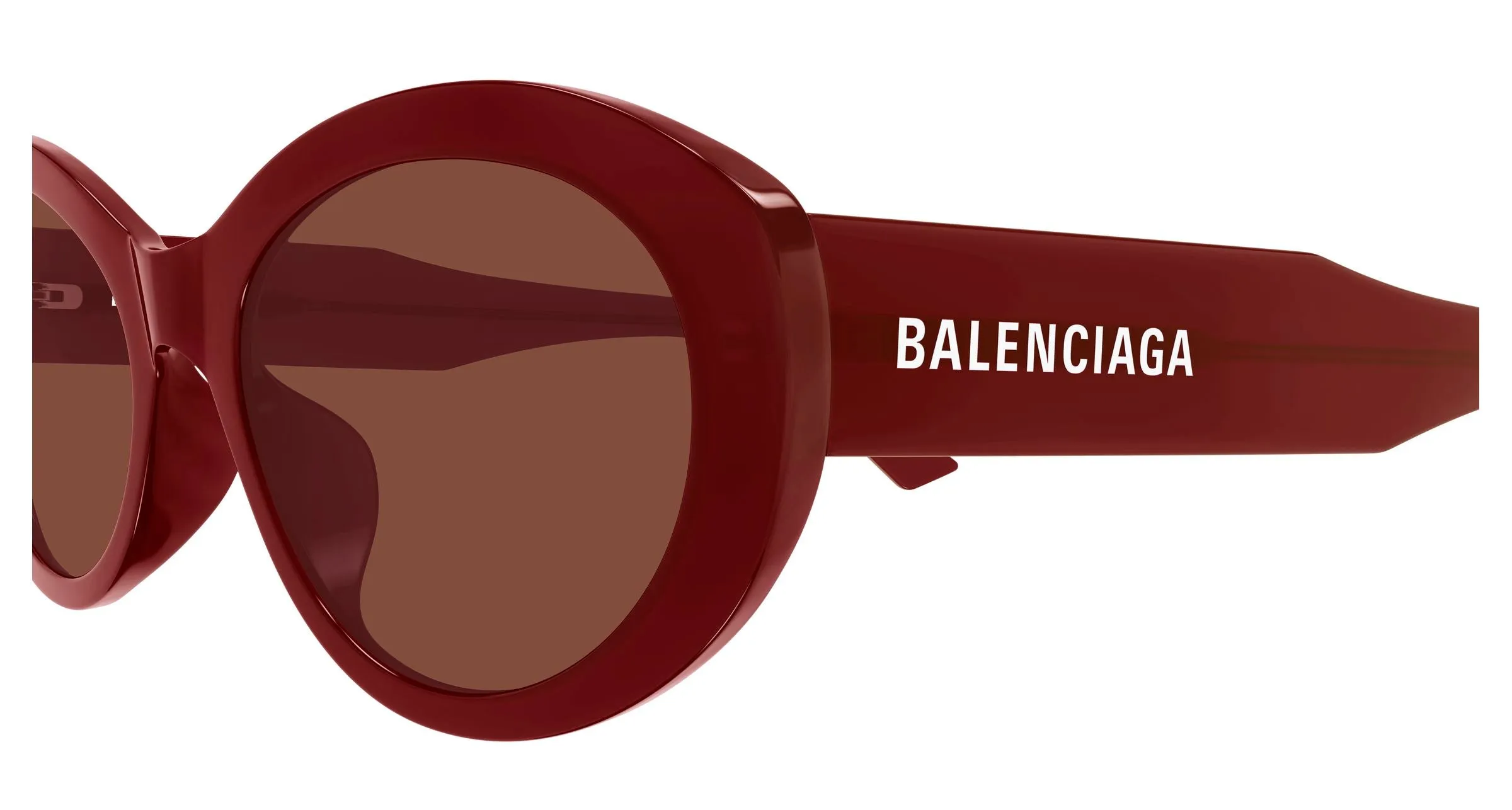 Balenciaga BB0446S 005 Occhiali da sole Acetato Bordeaux Rosso Rotonda - immagine 3