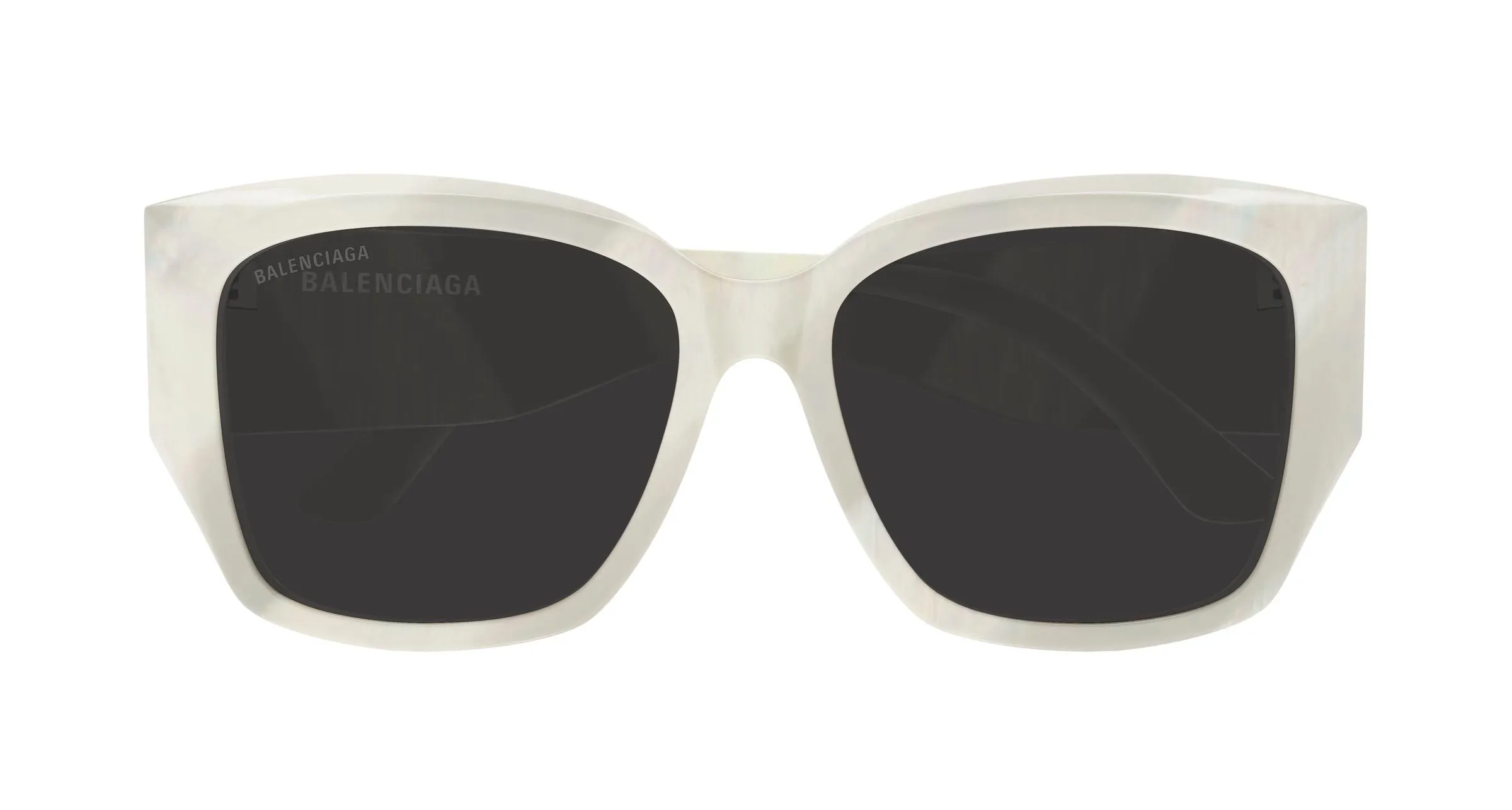 Balenciaga BB0445SK 003 Occhiali da sole Acetato Avorio Grigio Farfalla - immagine 2
