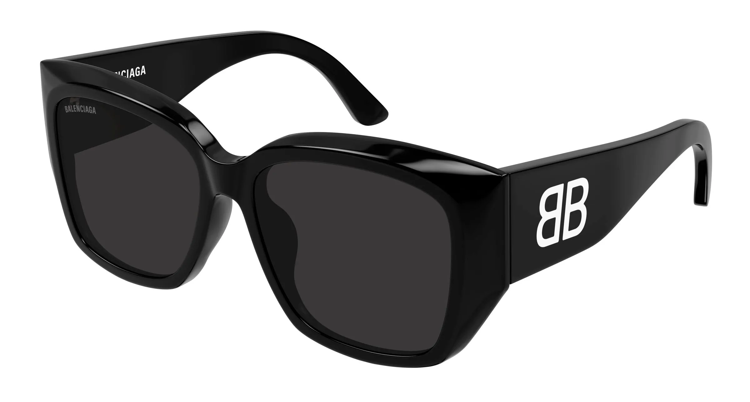 Balenciaga BB0445SK 001 Occhiali da sole Acetato Nero Grigio Farfalla - immagine 1