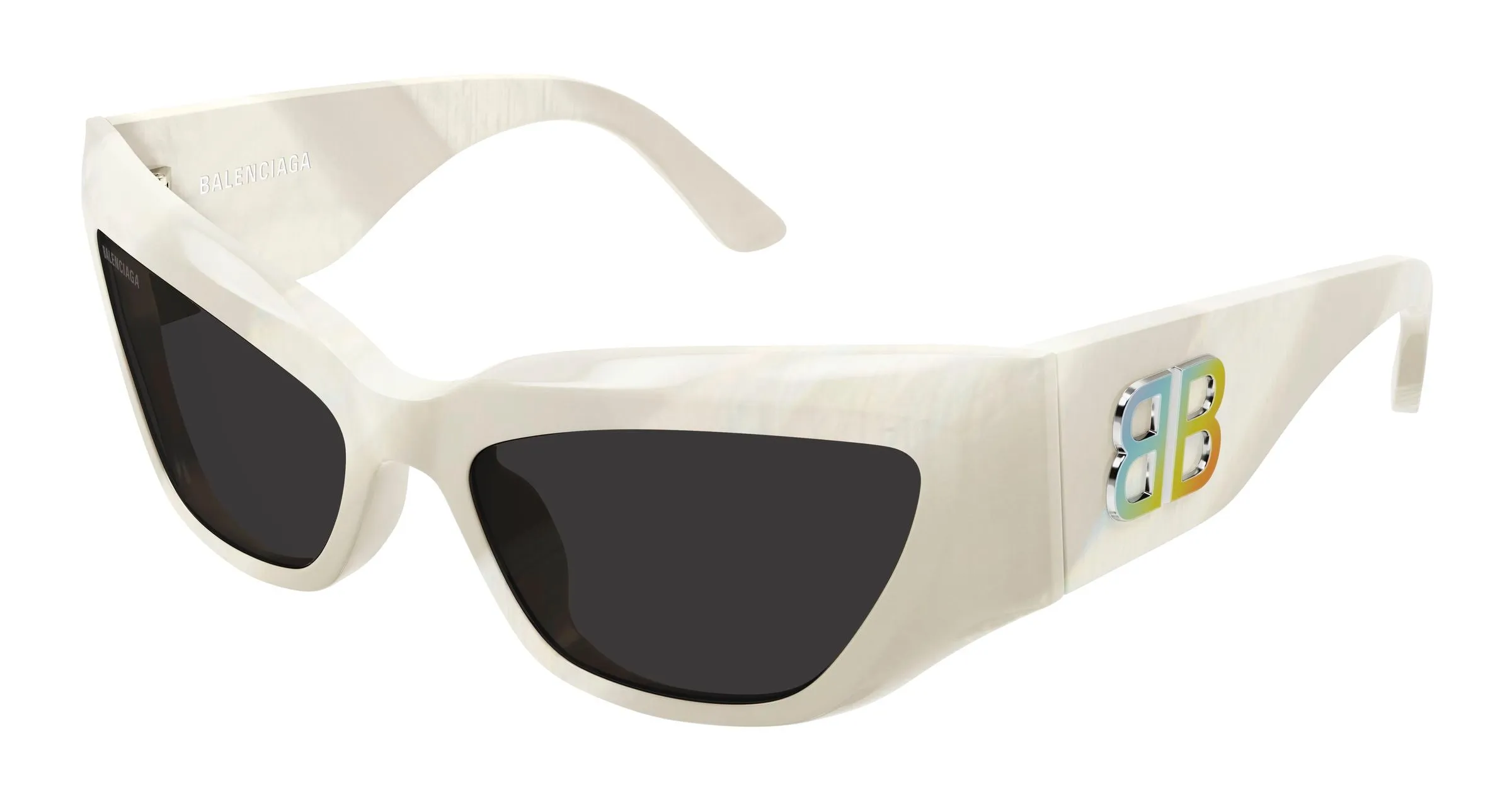 Balenciaga BB0444S 003 Occhiali da sole Acetato Avorio Grigio Cat Eye - immagine 1