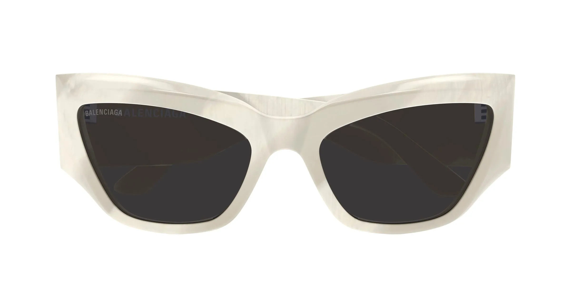 Balenciaga BB0444S 003 Occhiali da sole Acetato Avorio Grigio Cat Eye - immagine 2
