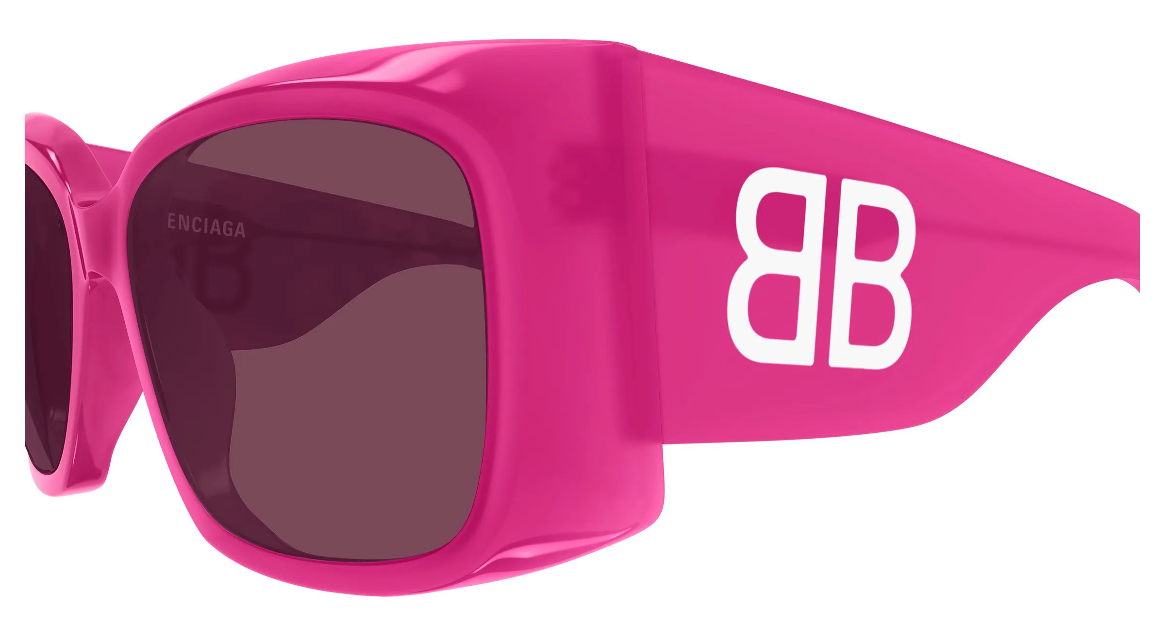 Balenciaga BB0443S 005 Occhiali da sole Acetato Fucsia Viola Farfalla - immagine 3