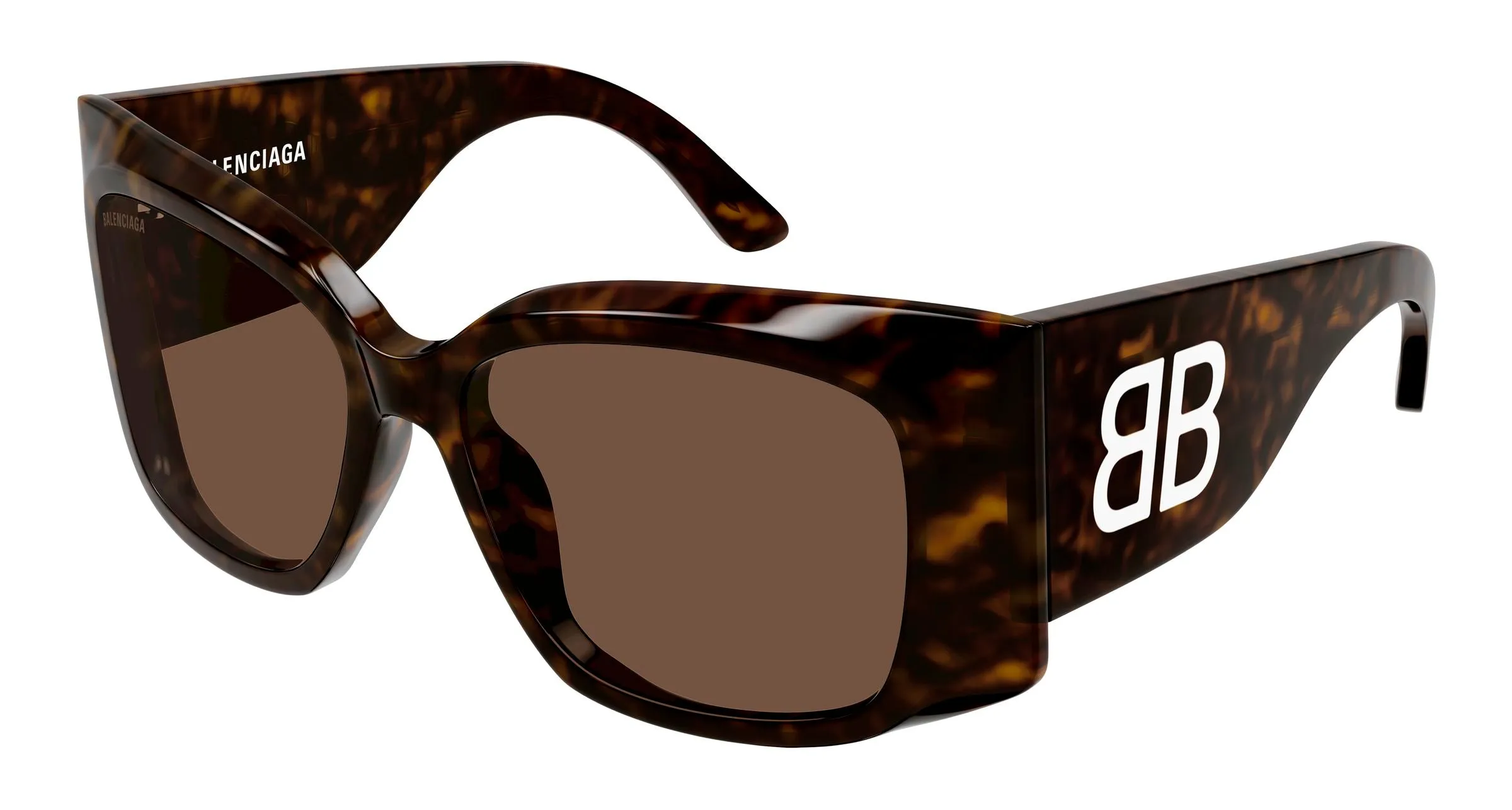Balenciaga BB0443S 004 Occhiali da sole Acetato Havana Marrone Farfalla - immagine 1