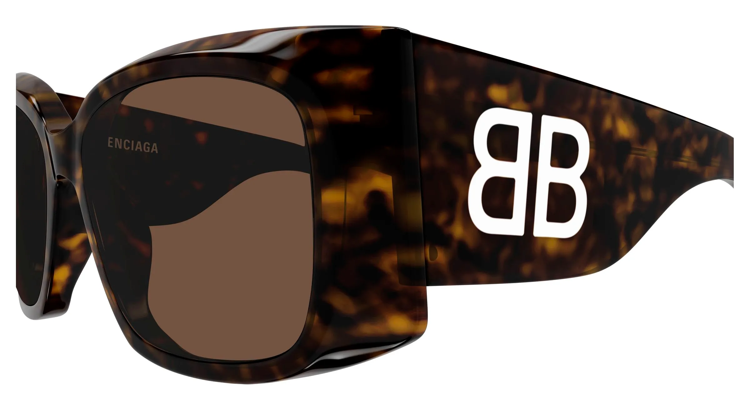 Balenciaga BB0443S 004 Occhiali da sole Acetato Havana Marrone Farfalla - immagine 3