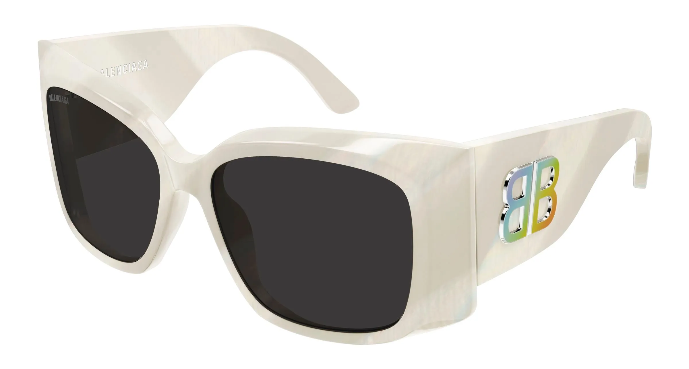 Balenciaga BB0443S 003 Occhiali da sole Acetato Avorio Grigio Farfalla - immagine 1