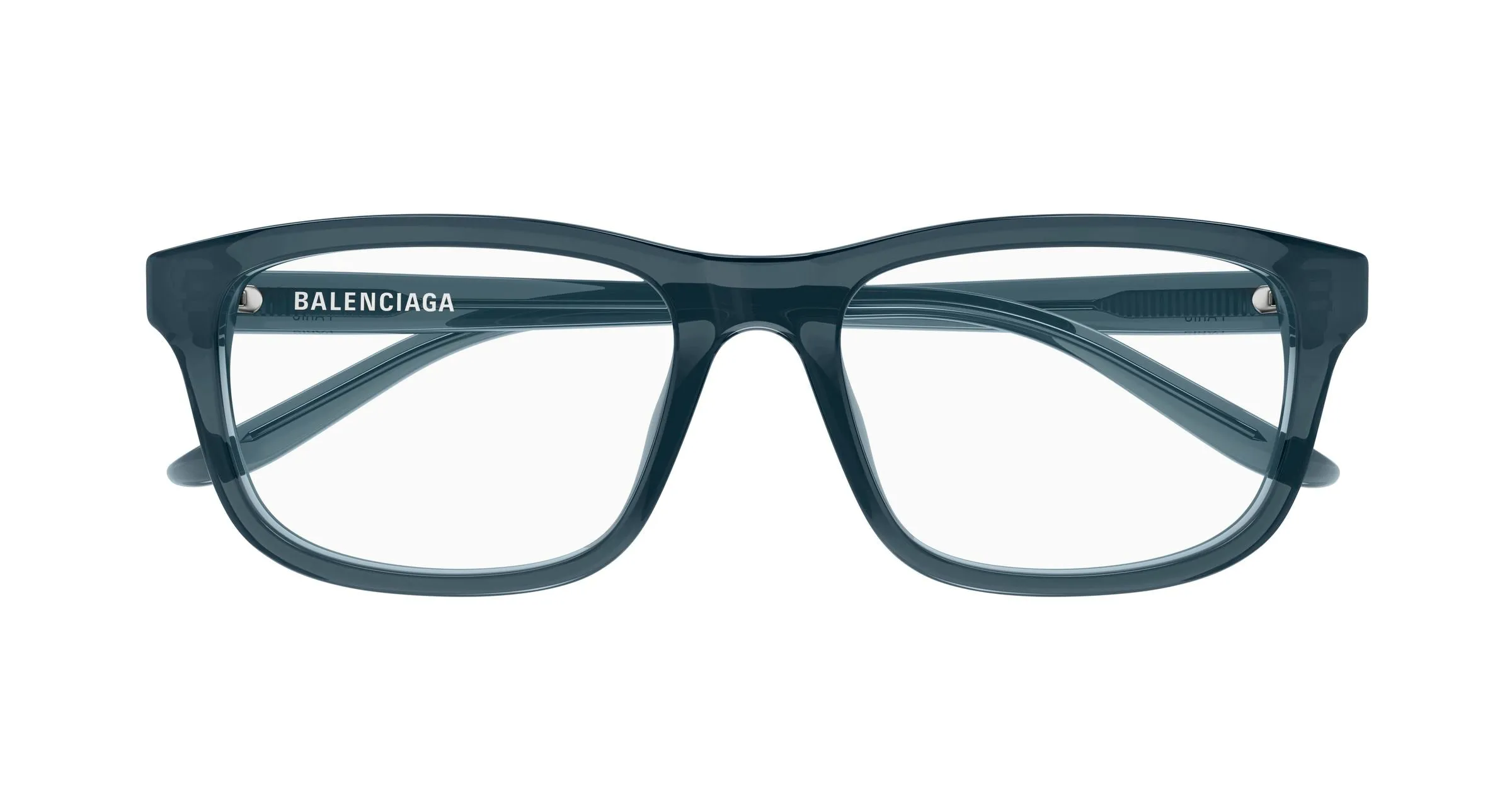 Balenciaga BB0442OA 007 Montature da vista Acetato Blu Trasparente Squadrata - immagine 2