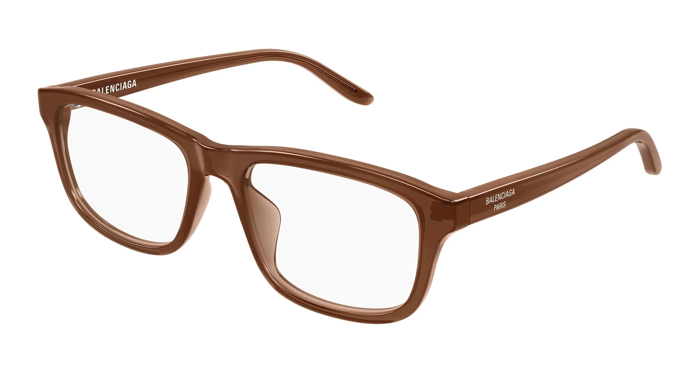Balenciaga BB0442OA 006 Montature da vista Acetato Marrone Trasparente Squadrata - immagine 1