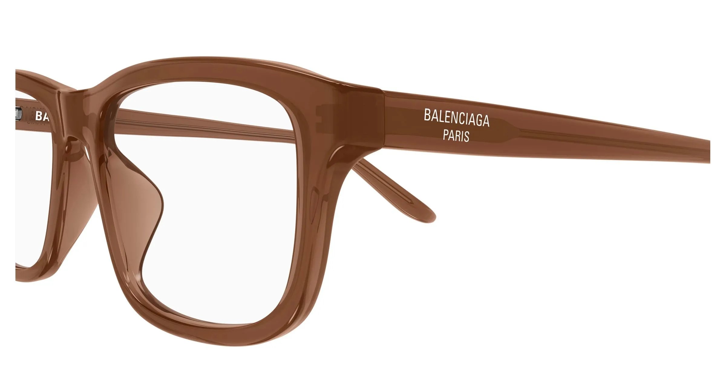 Balenciaga BB0442OA 006 Montature da vista Acetato Marrone Trasparente Squadrata - immagine 3