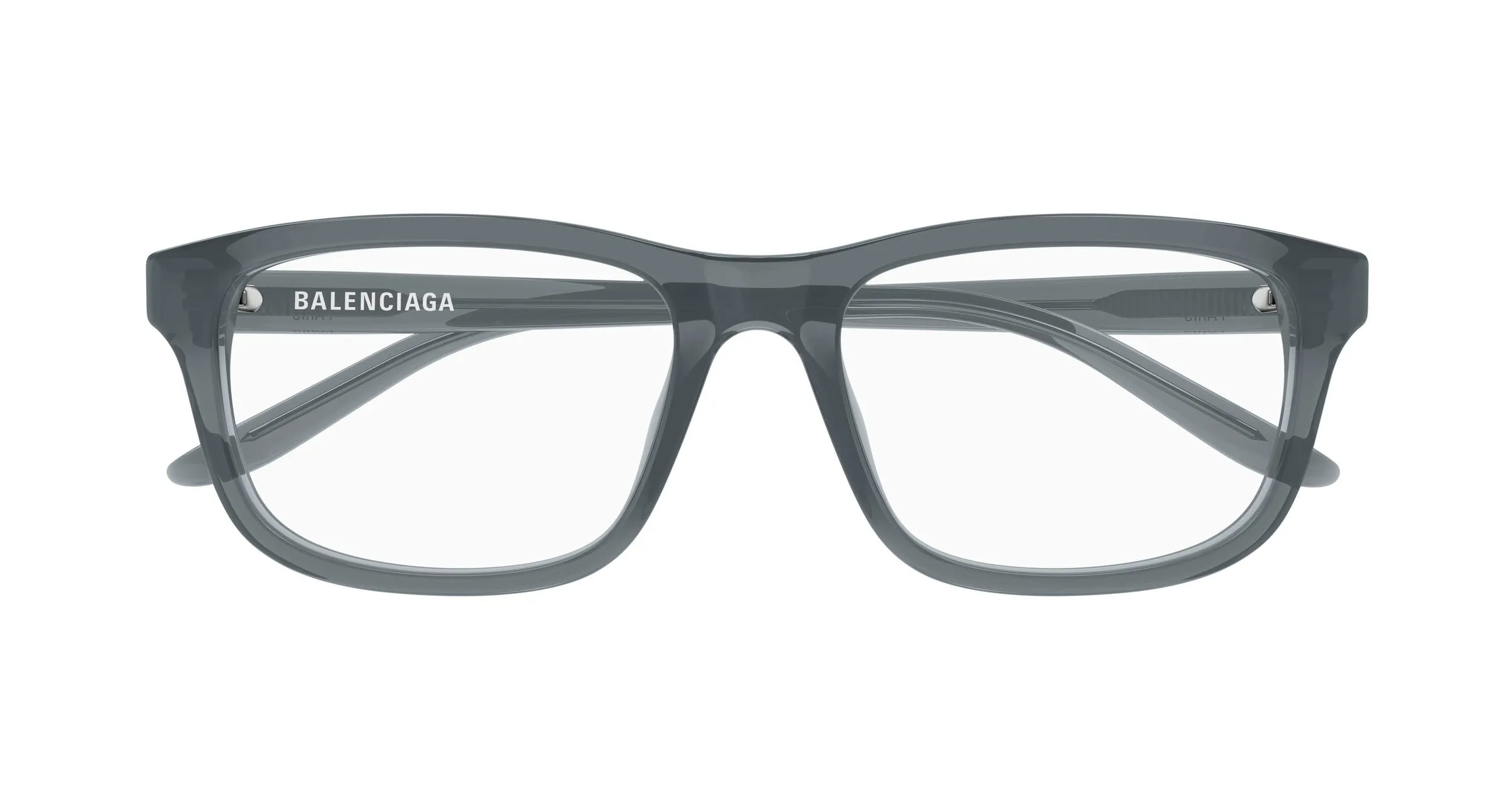 Balenciaga BB0442OA 005 Montature da vista Acetato Grigio Trasparente Squadrata - immagine 2