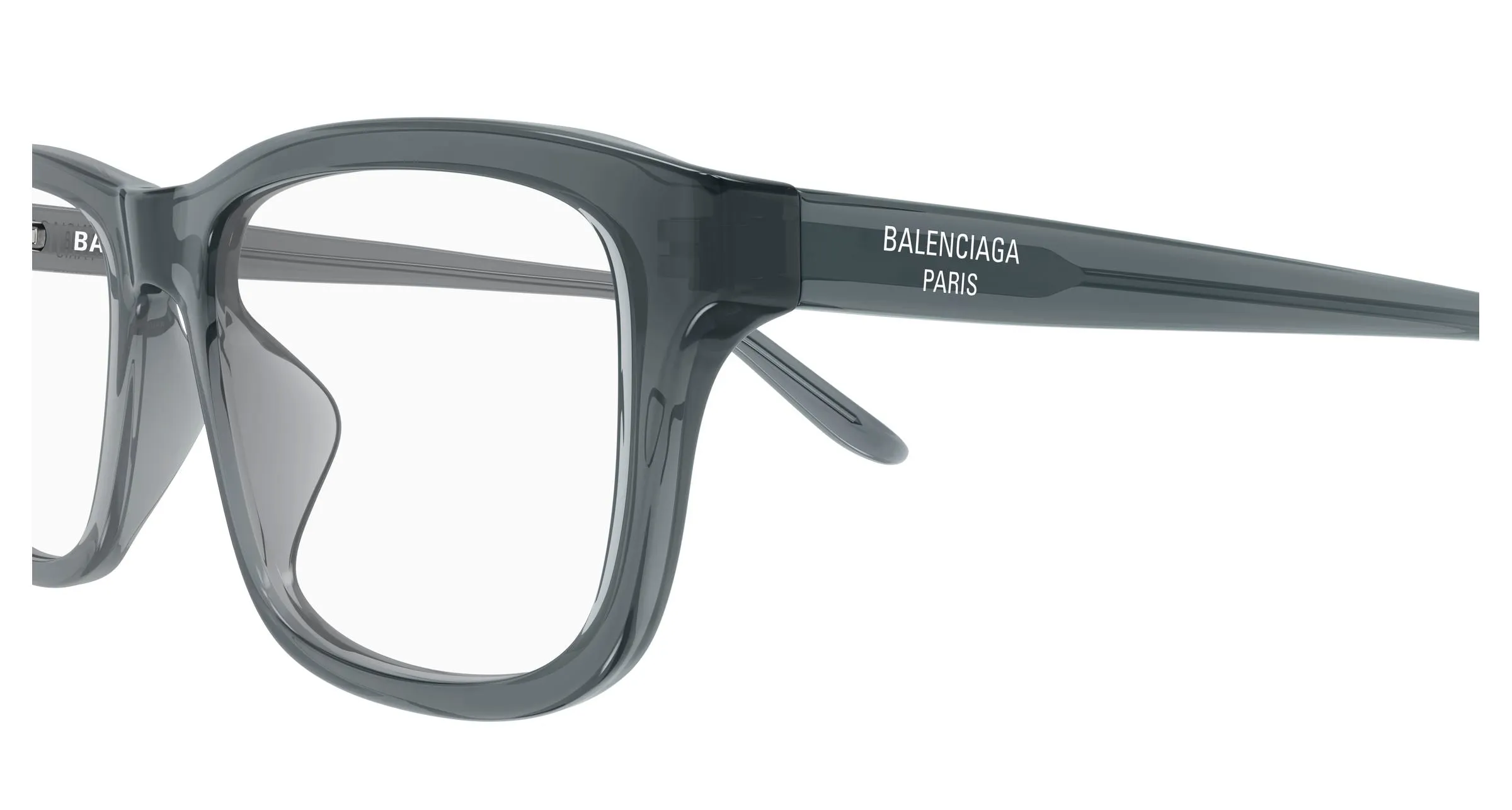 Balenciaga BB0442OA 005 Montature da vista Acetato Grigio Trasparente Squadrata - immagine 3