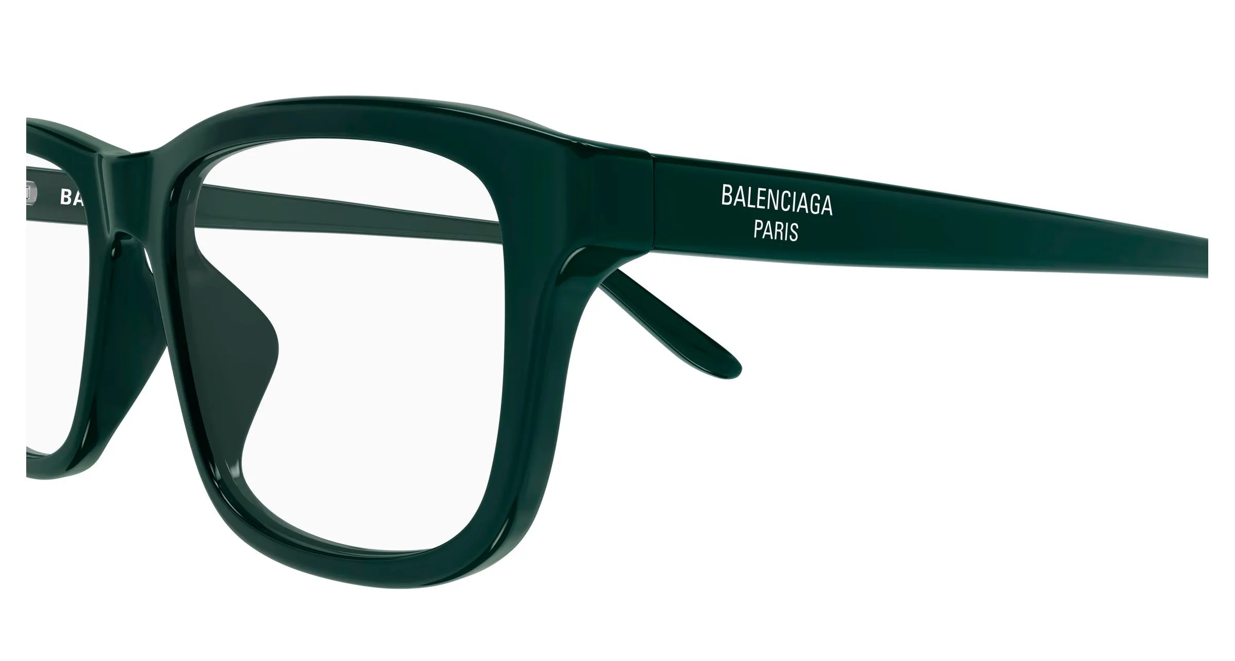 Balenciaga BB0442OA 004 Montature da vista Acetato Verde Trasparente Squadrata - immagine 3