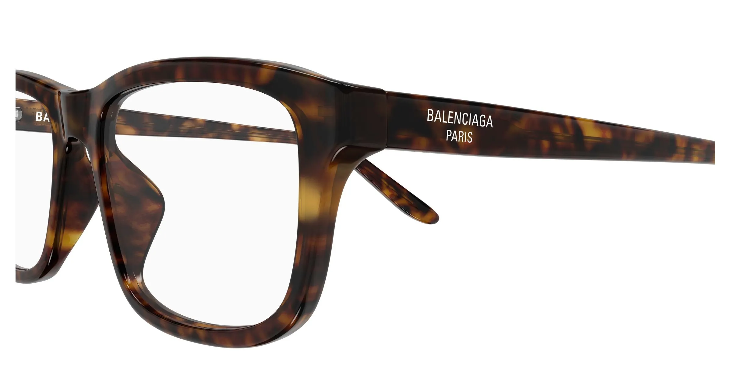 Balenciaga BB0442OA 002 Montature da vista Acetato Havana Trasparente Squadrata - immagine 3